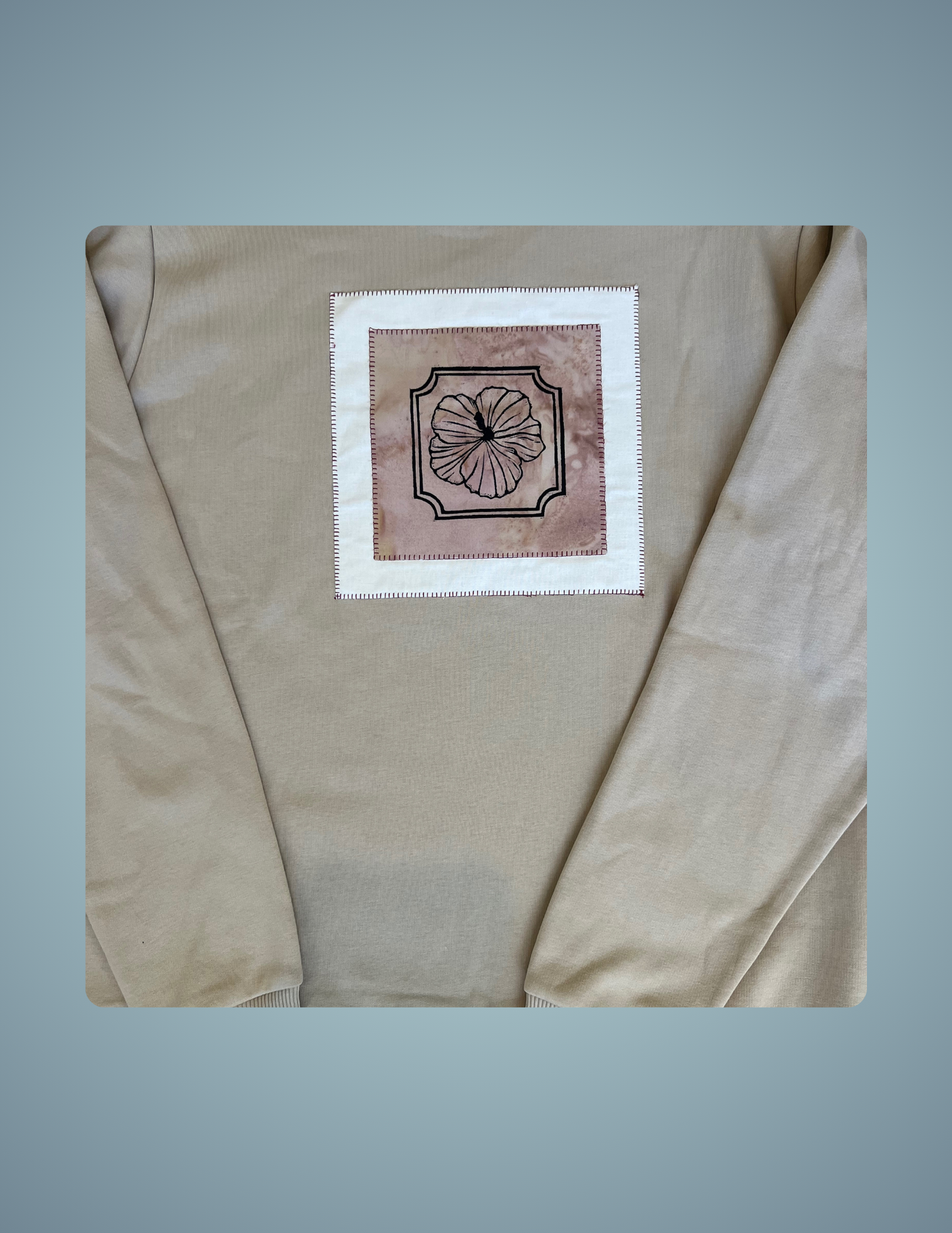 Linocut Patch Hoodie - Hibiscus