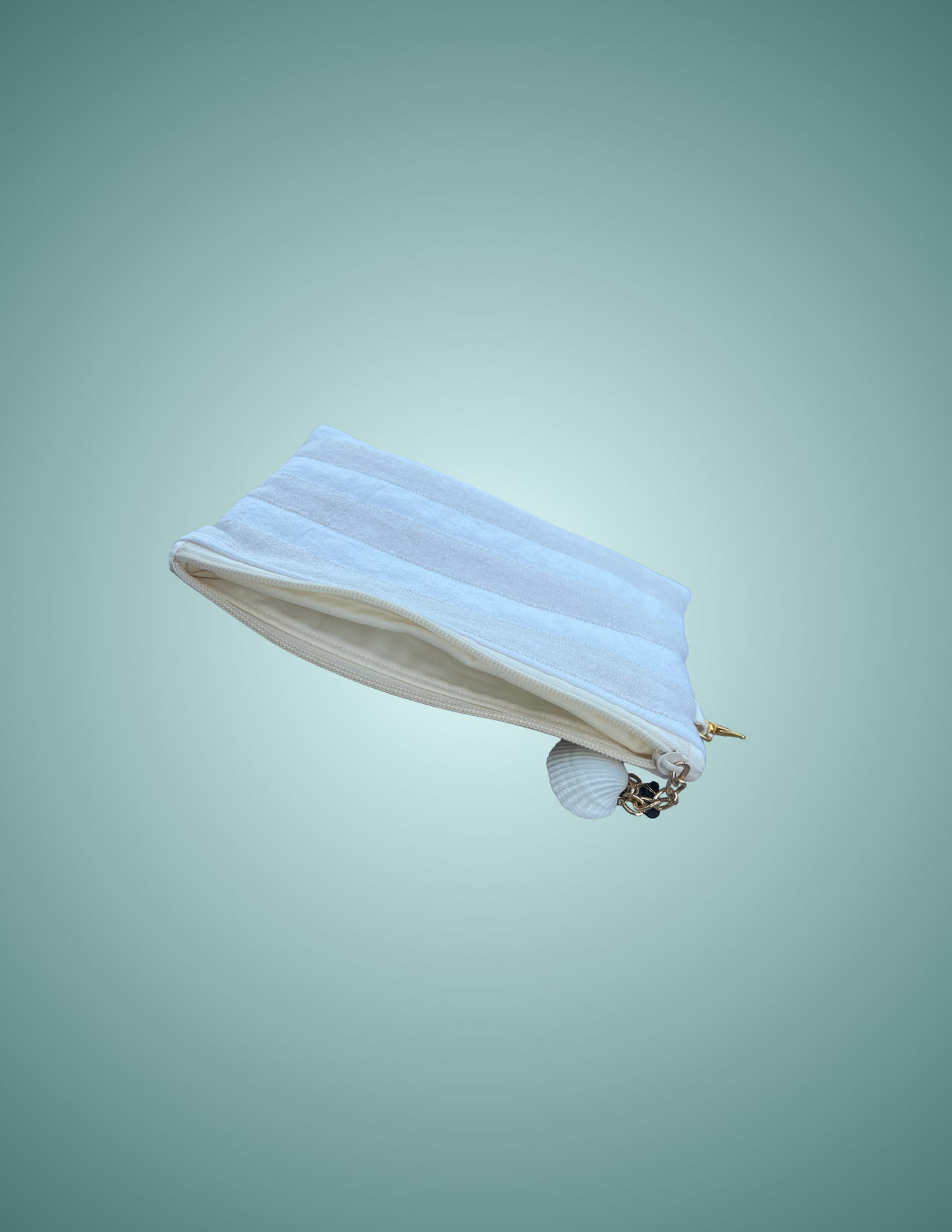 Sun, Sand, and Stripes - Medium Shell Pouch with Shell Zip