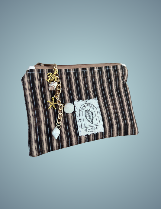Beachside Espresso - Medium Zip Pouch with Zip Charm