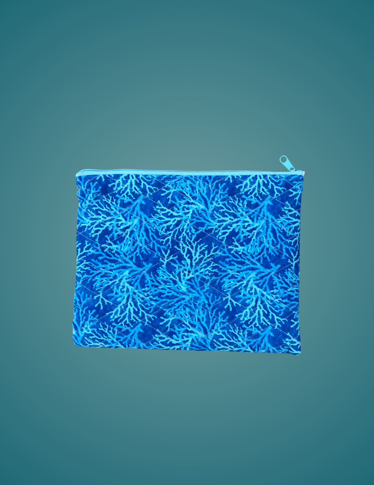 Coral Blues - Large Zip Pouch