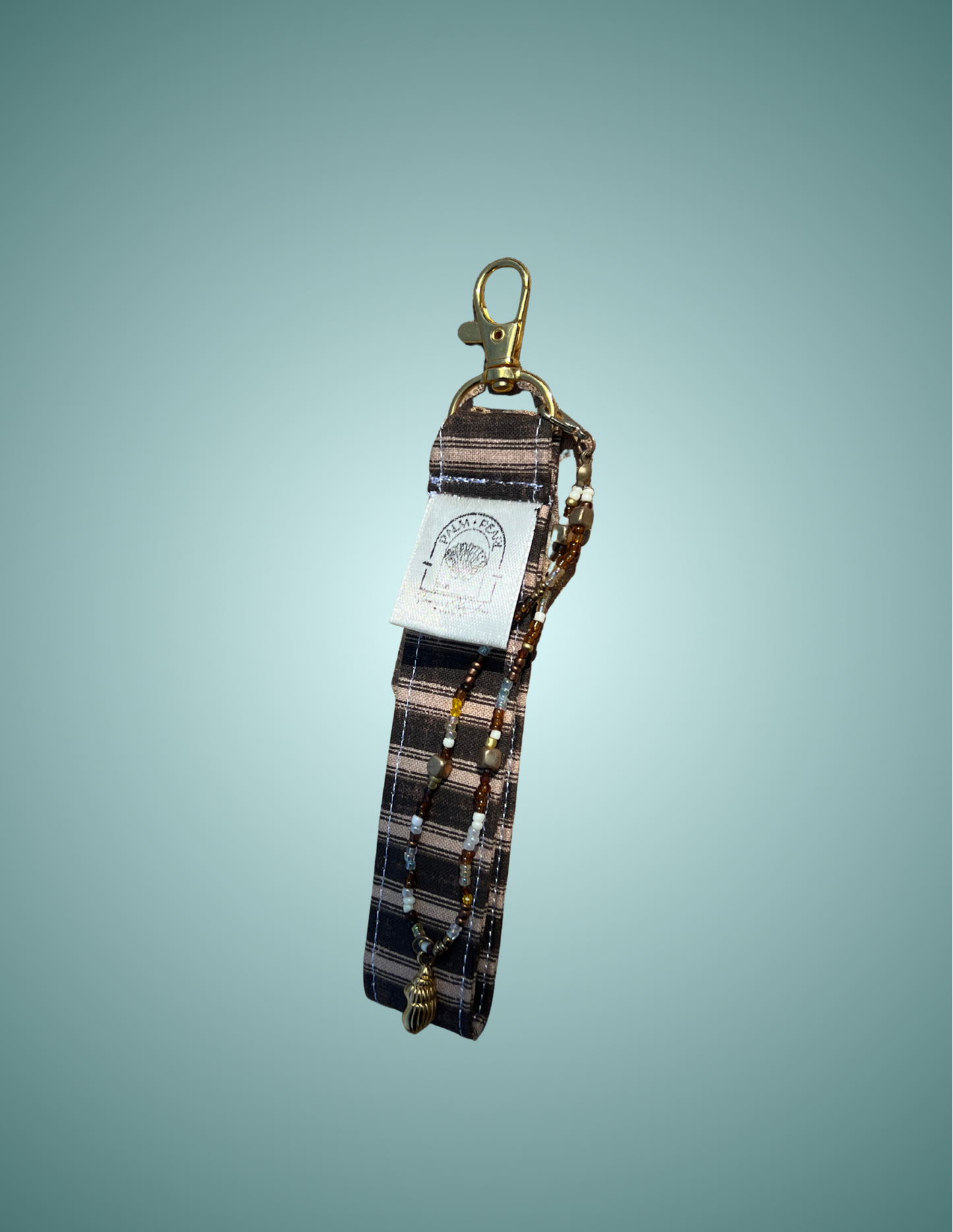 Beachside Espresso - Wristlet Keychain with Charm