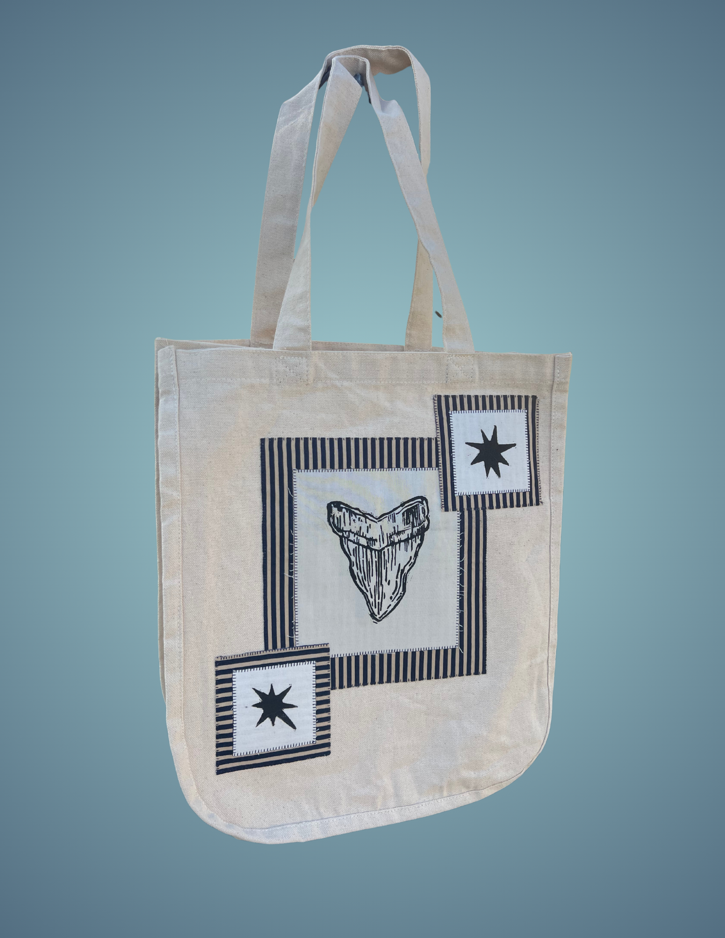 Printed Shark Tooth Patch - Tote Bag