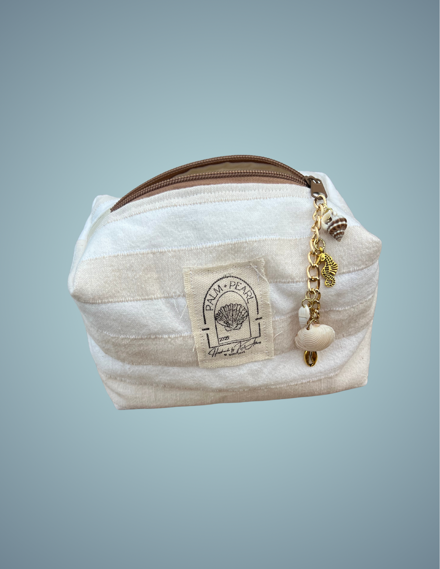 Sun, Sand, and Stripes - Large Boxy Zip Pouch