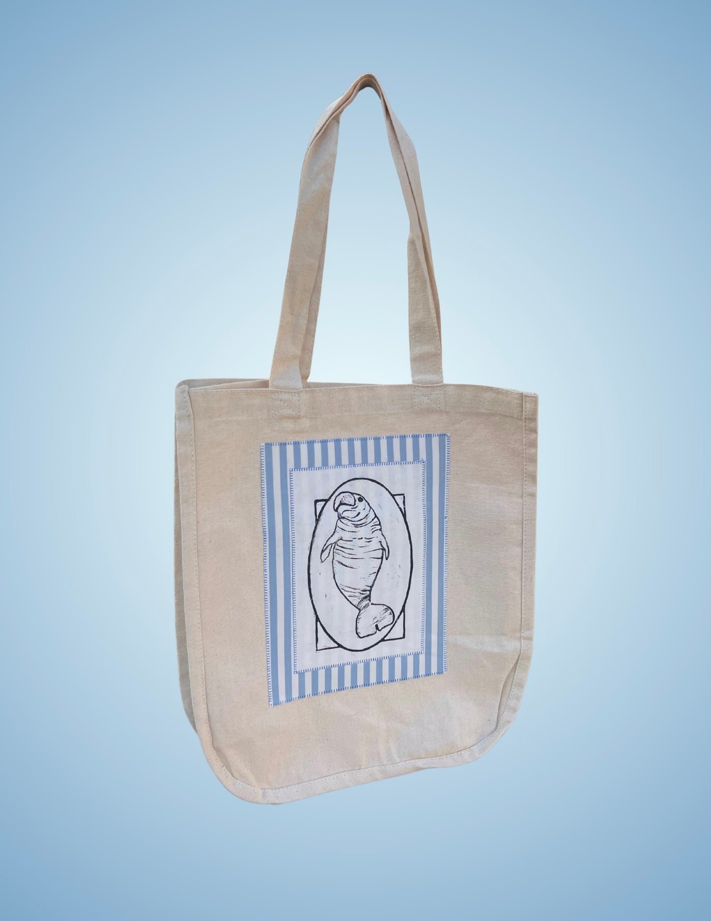 Printed Manatee Patch - Tote Bag