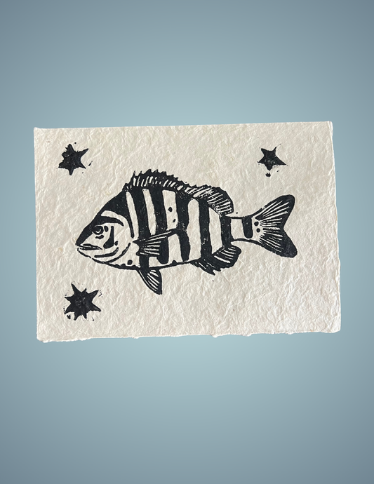 Linocut Print - Sheepshead