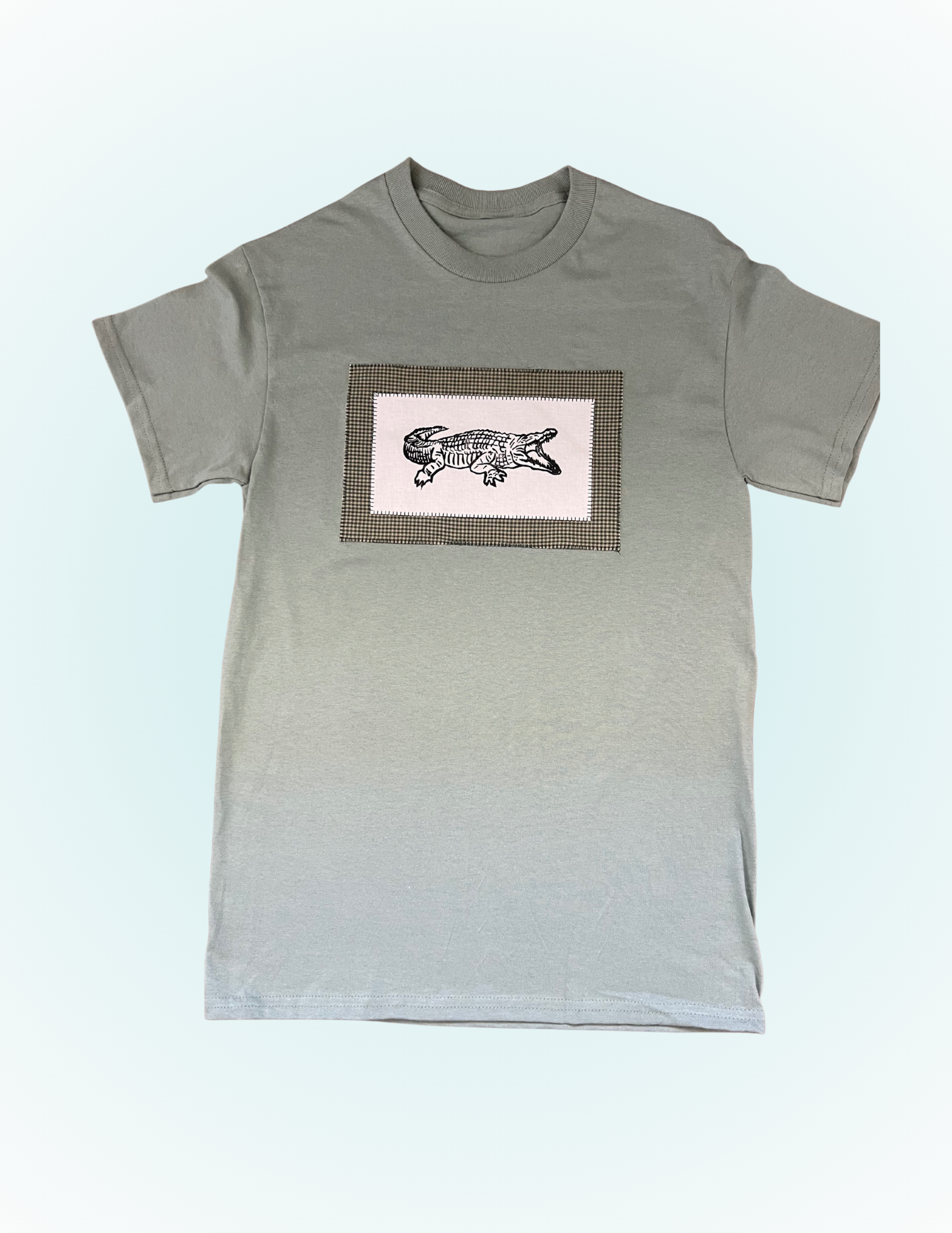 Linocut Printed T-Shirt - American Alligator
