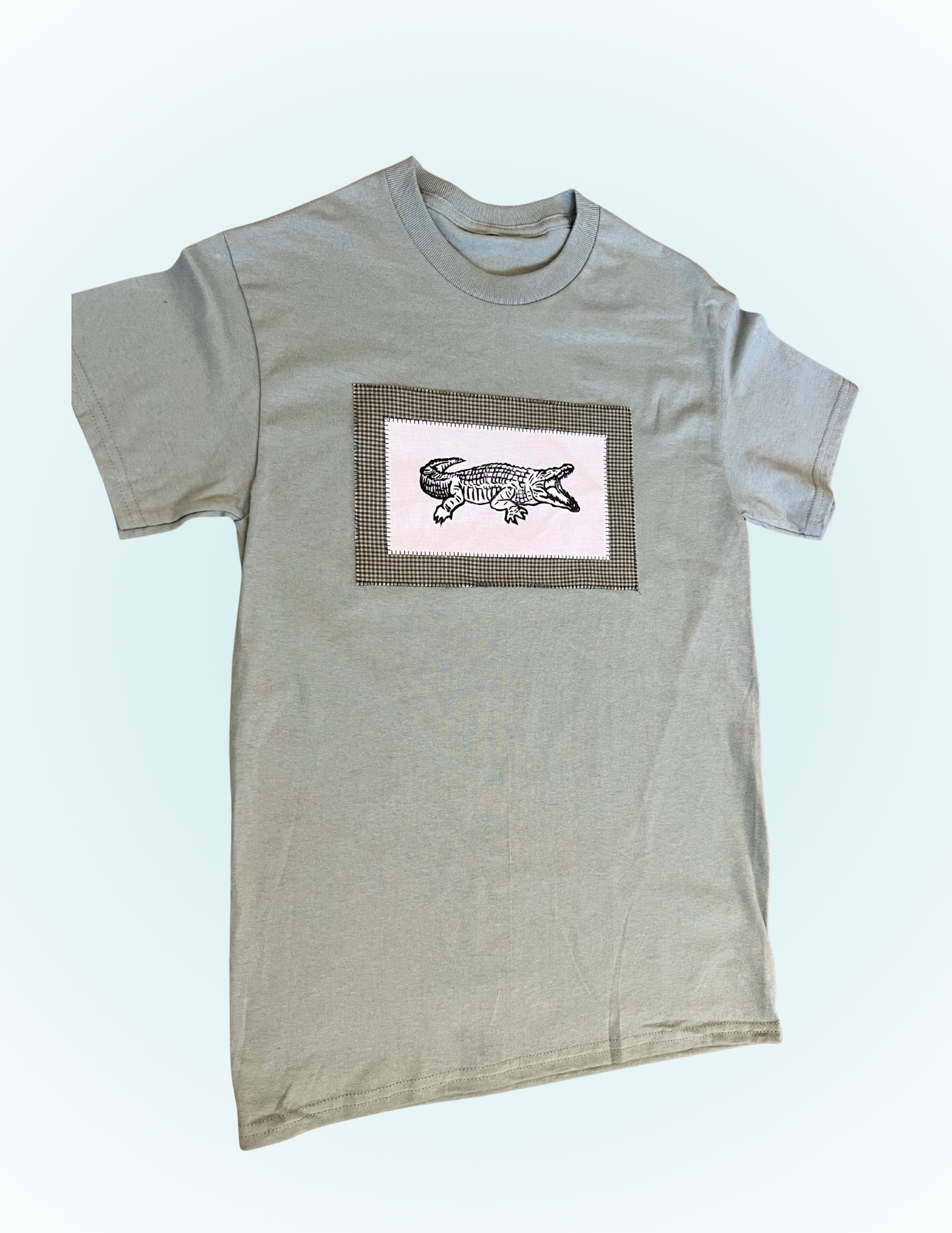 Linocut Printed T-Shirt - American Alligator