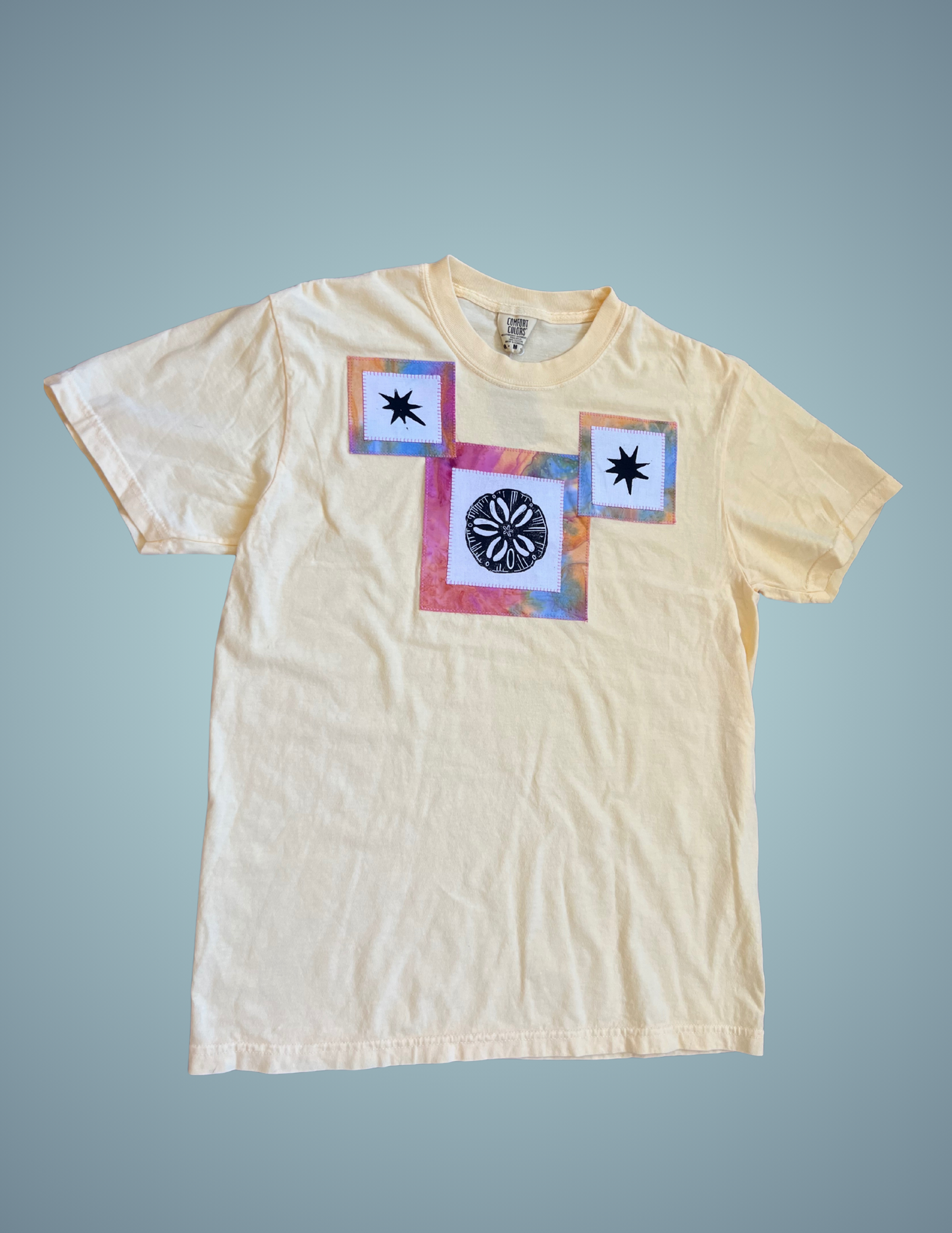 Linocut Printed T-Shirt - Sand Dollar