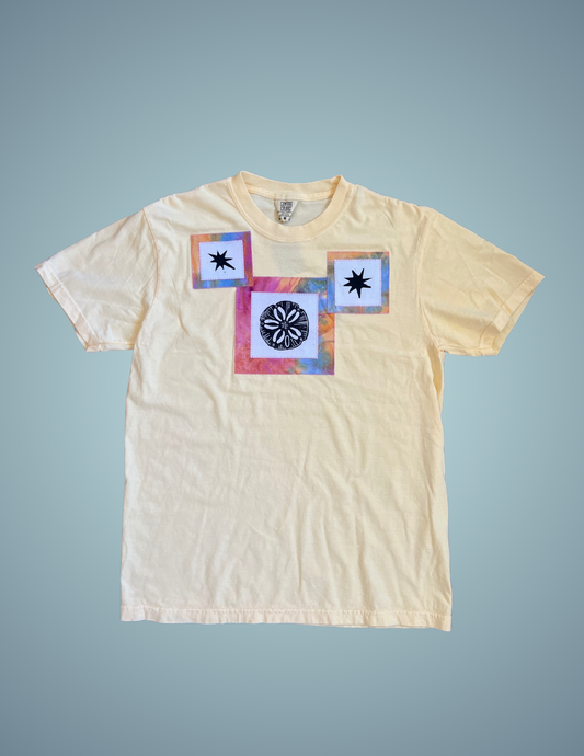 Linocut Printed T-Shirt - Sand Dollar