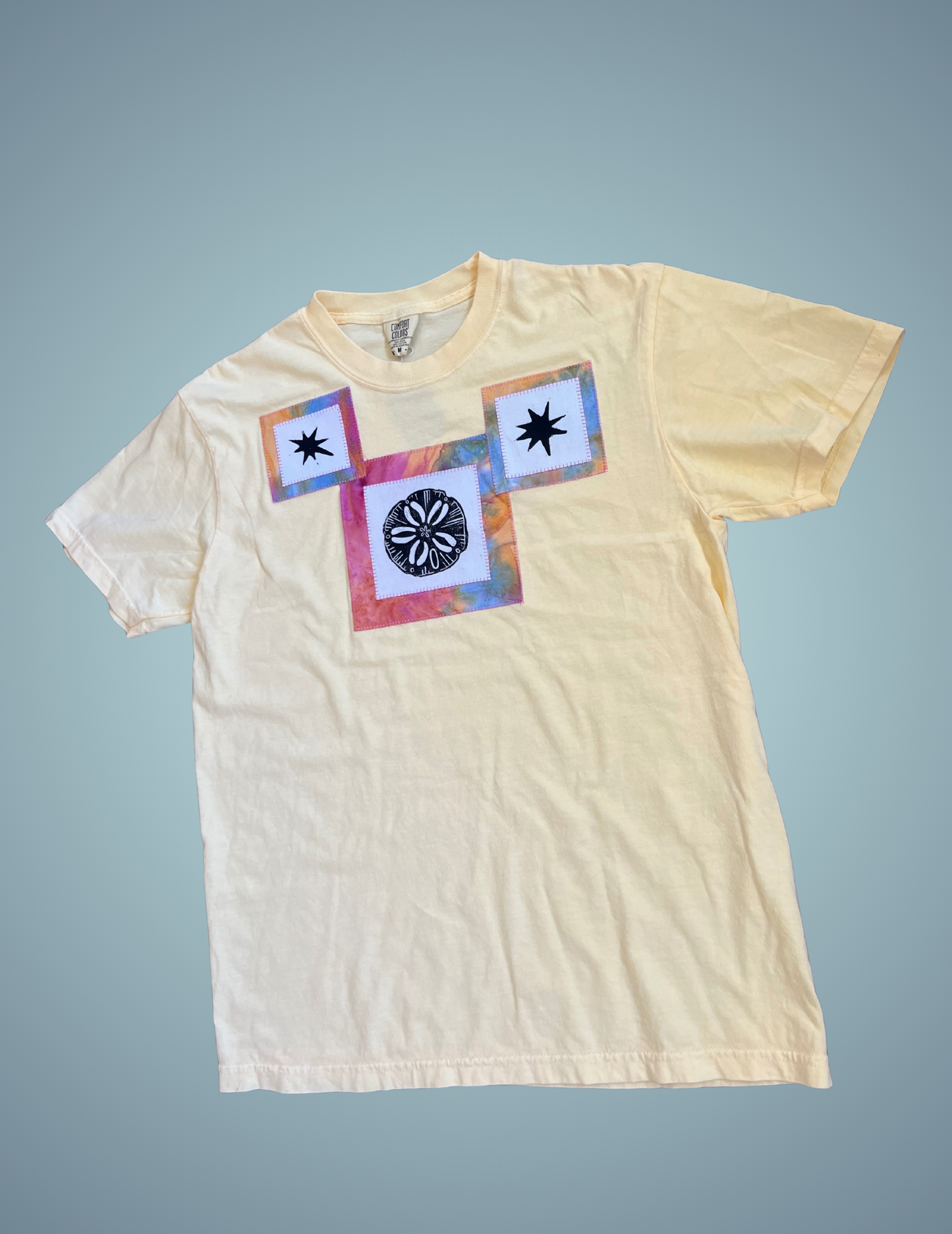 Linocut Printed T-Shirt - Sand Dollar