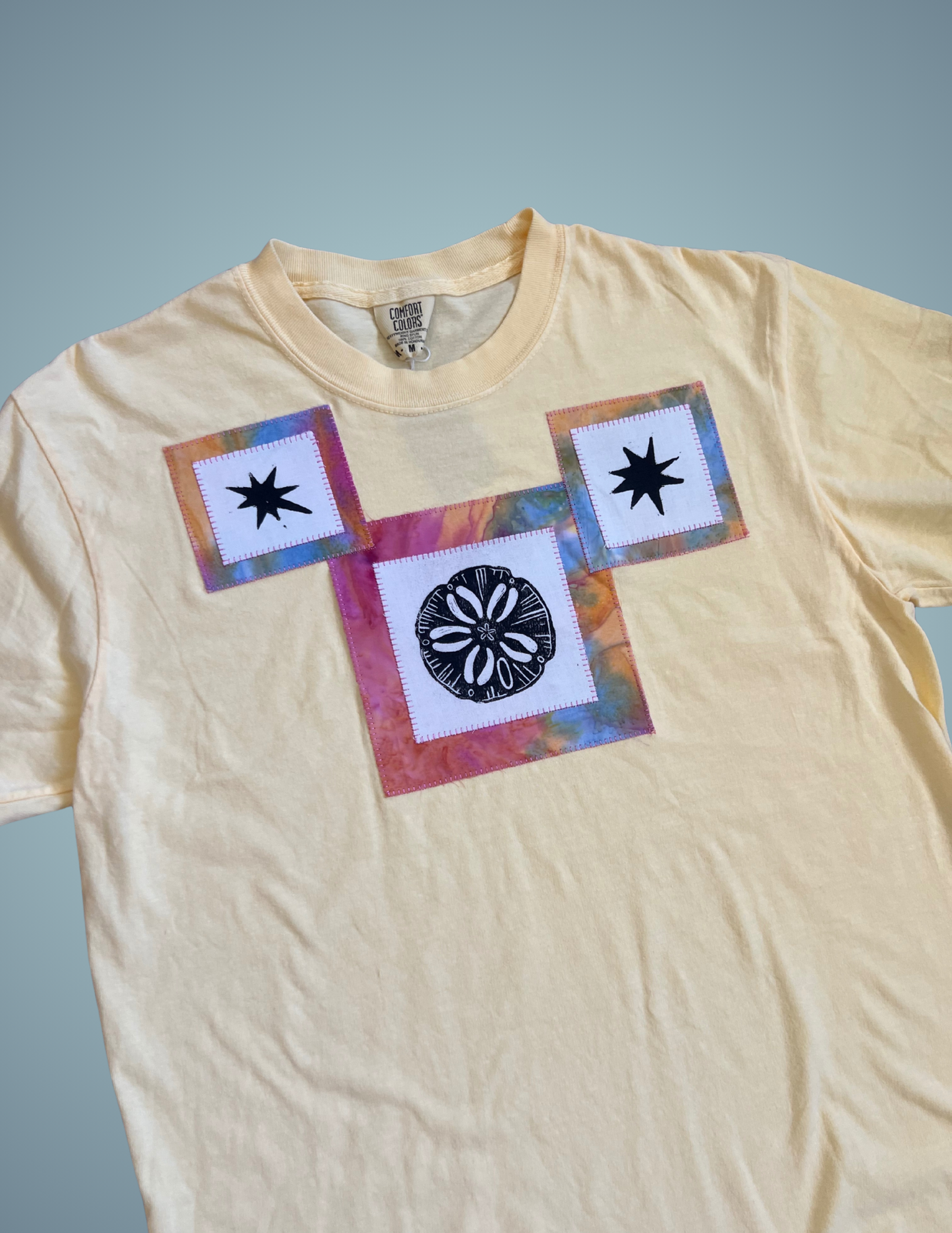 Linocut Printed T-Shirt - Sand Dollar