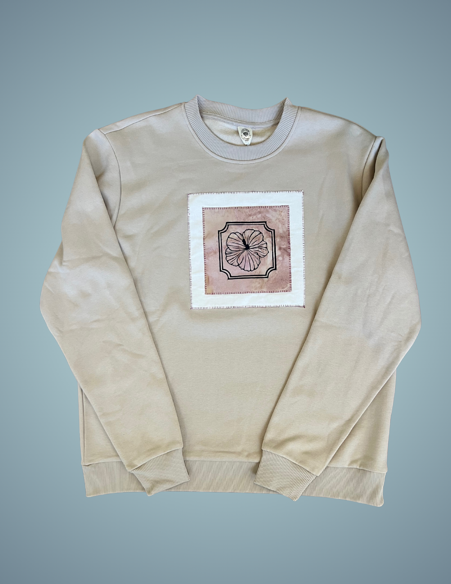 Linocut Patch Hoodie - Hibiscus