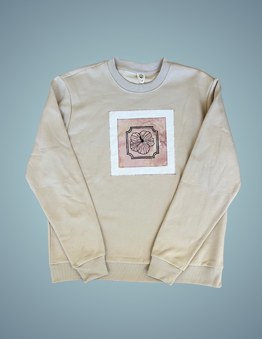 Linocut Patch Hoodie - Hibiscus