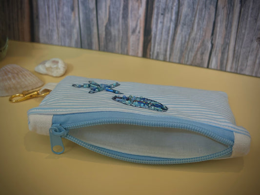 Shoreline Sparkle - Beaded Zip Pouch