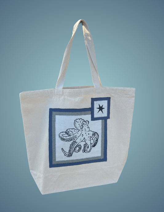 Printed Octopus Patch - Tote Bag