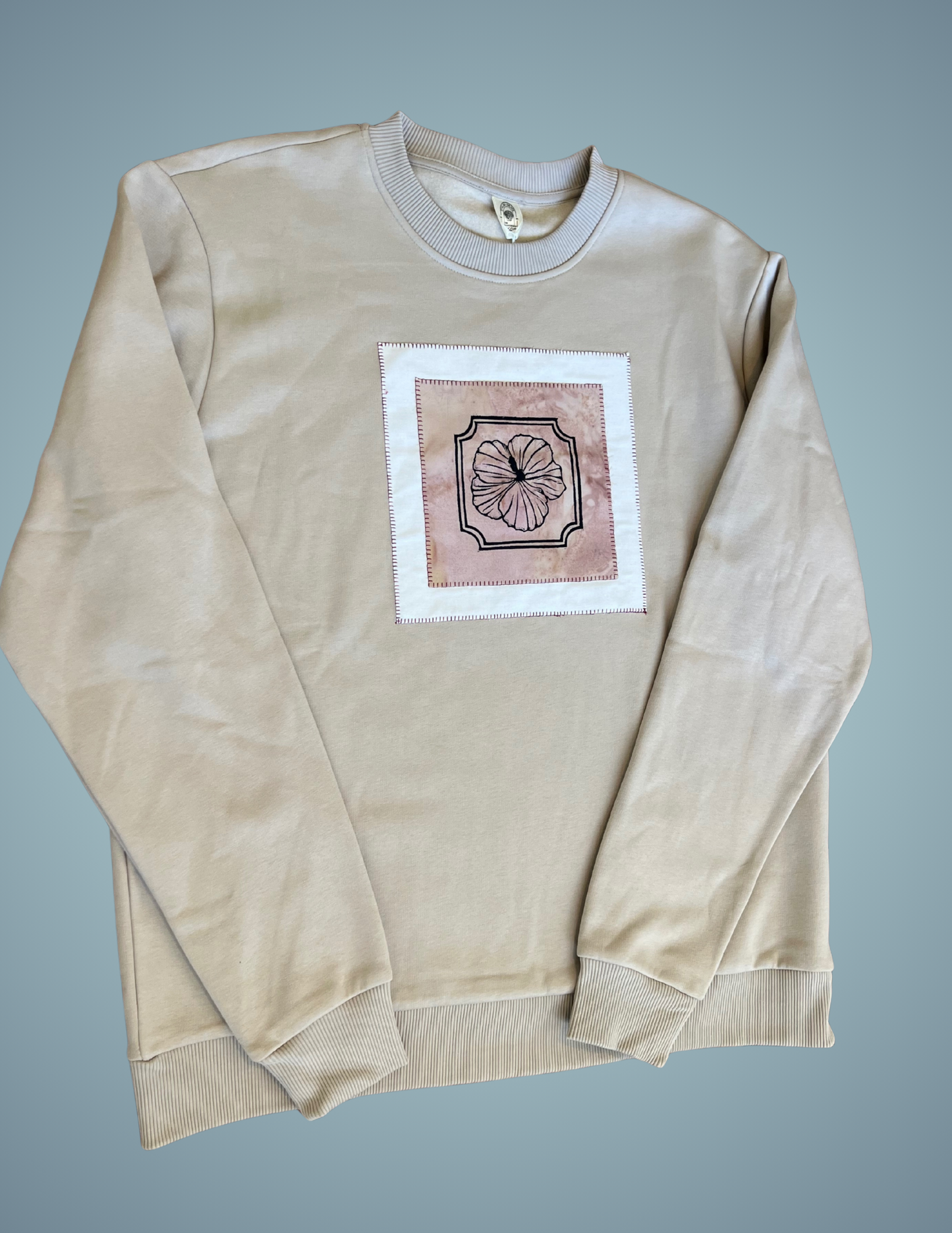 Linocut Patch Hoodie - Hibiscus