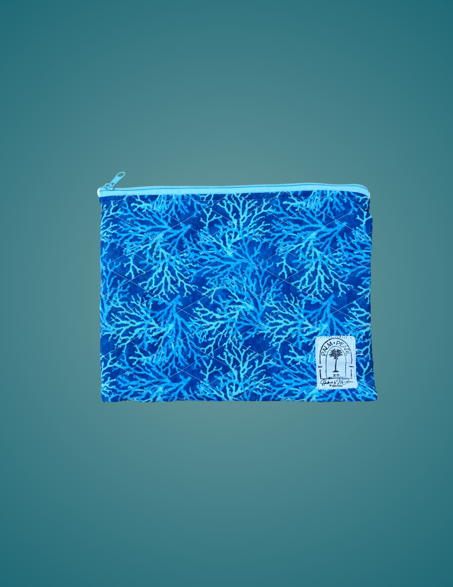 Coral Blues - Large Zip Pouch
