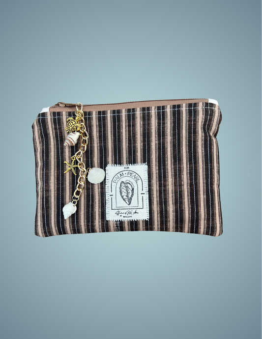 Beachside Espresso - Medium Zip Pouch with Zip Charm
