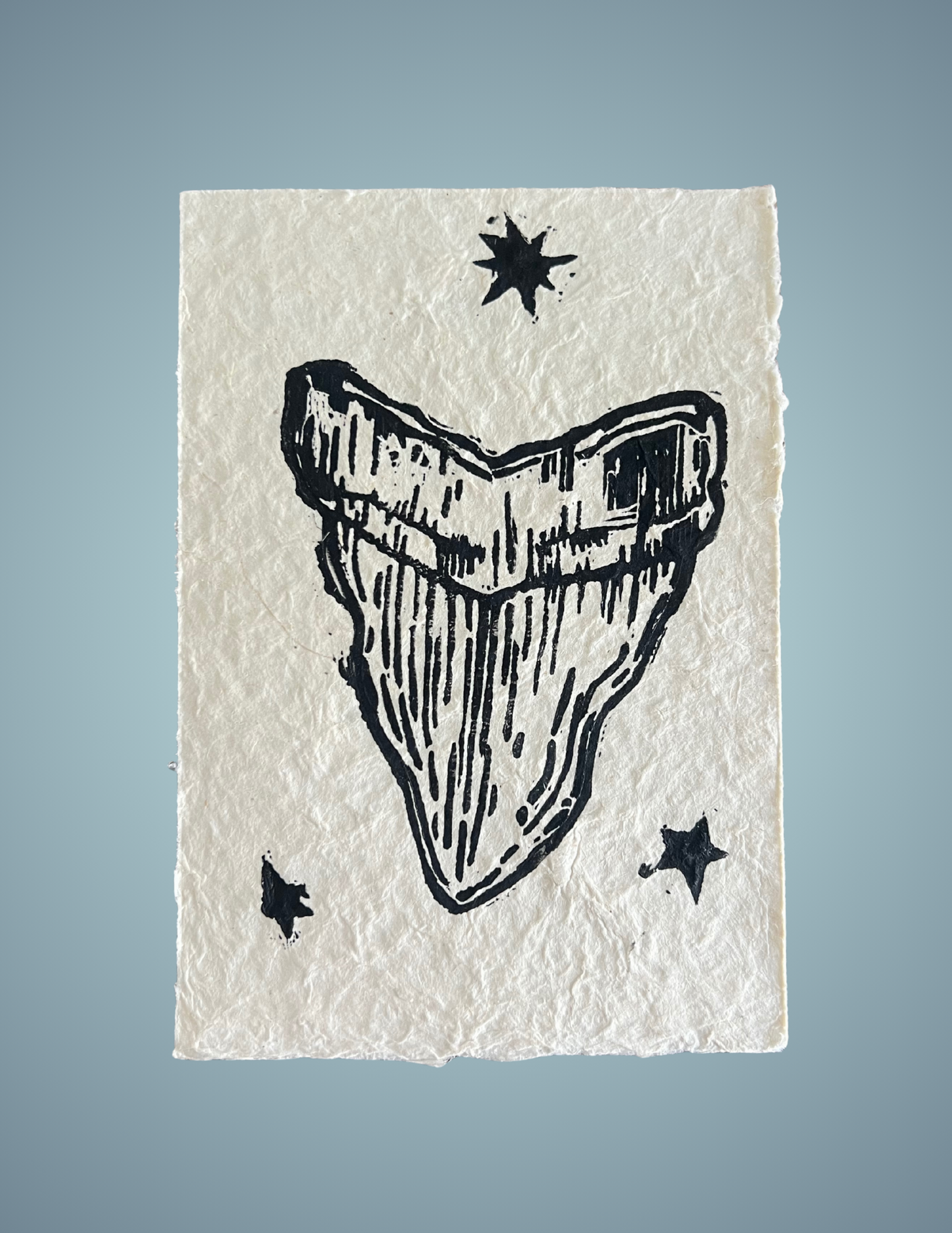 Linocut Print - Shark's Tooth