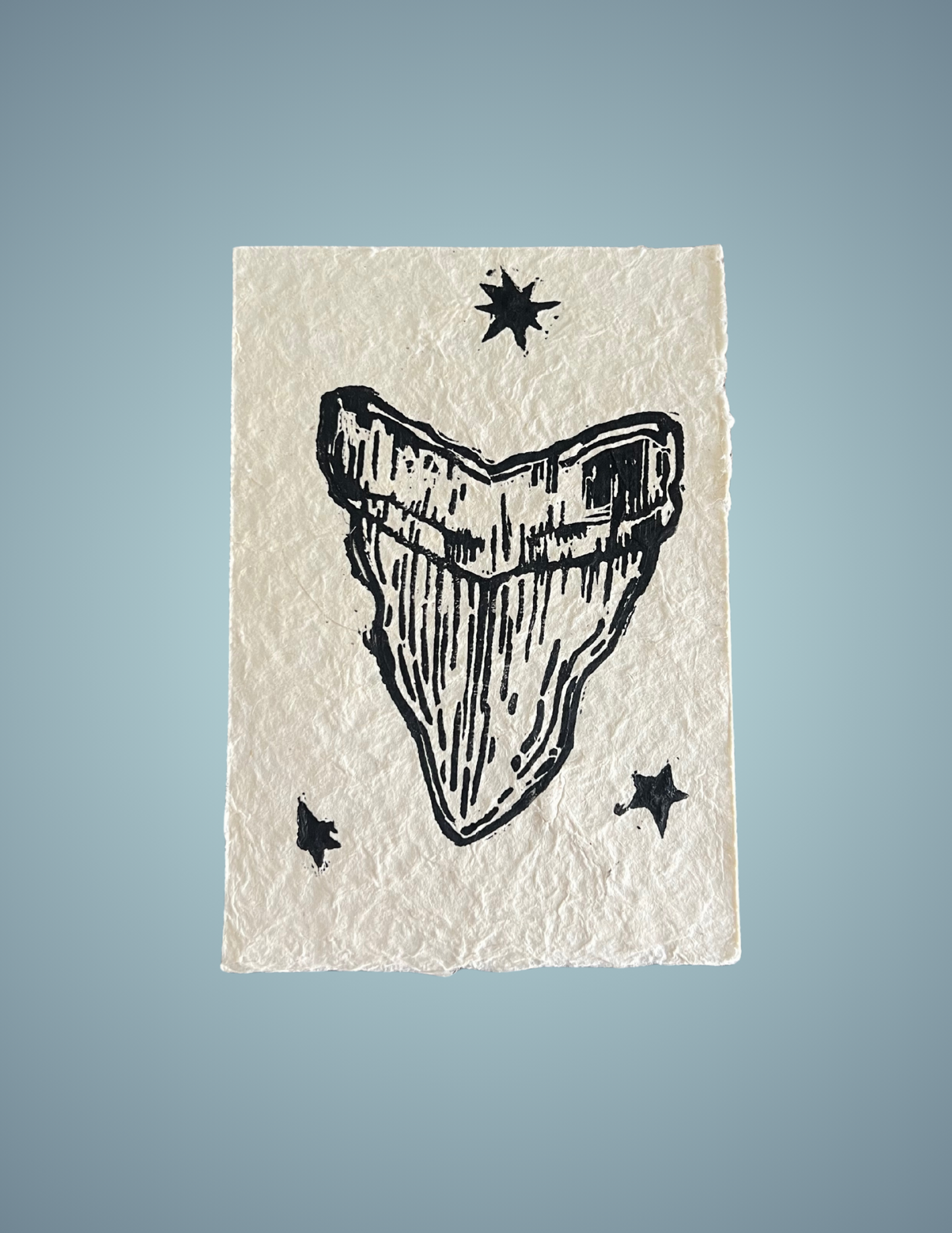 Linocut Print - Shark's Tooth