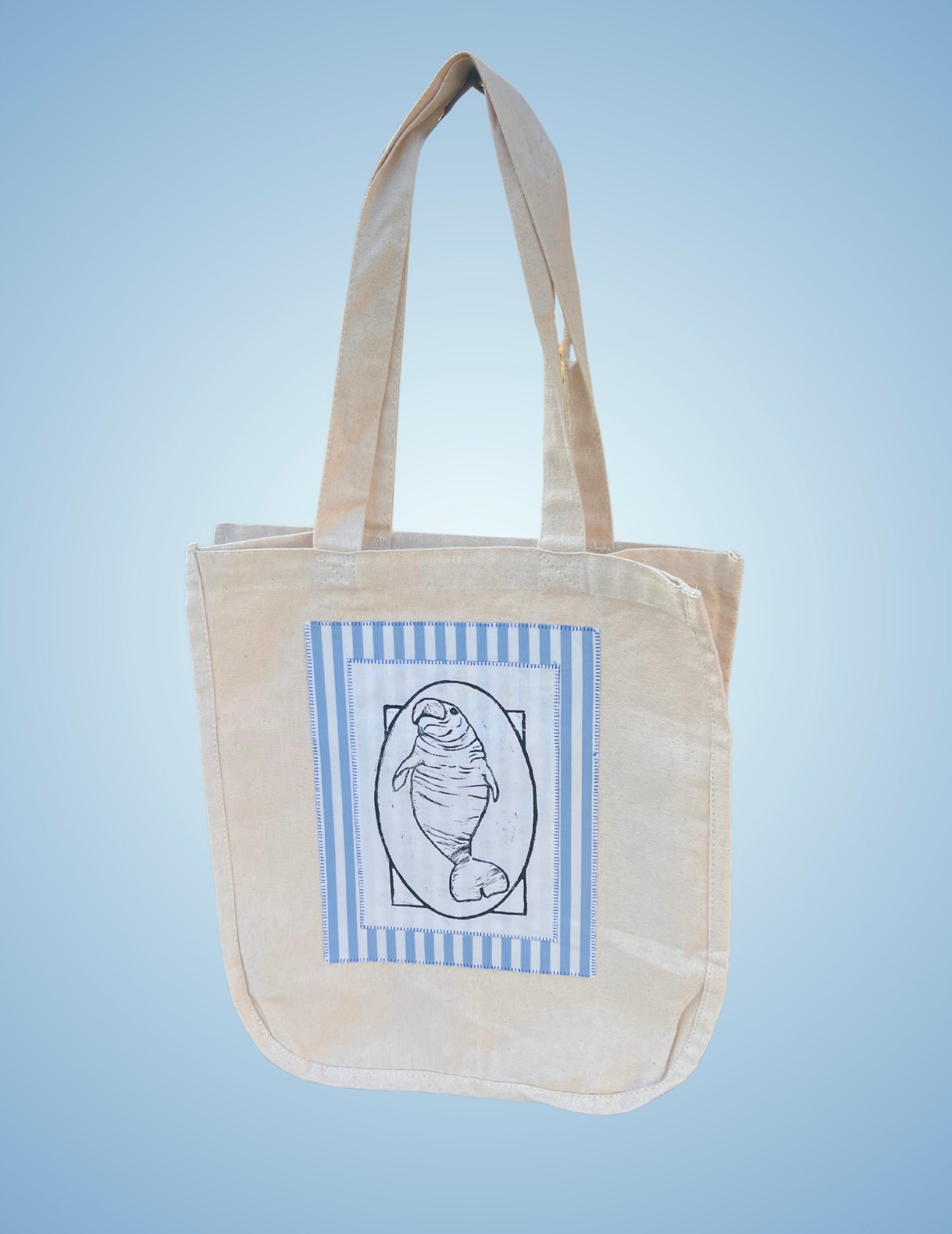 Printed Manatee Patch - Tote Bag