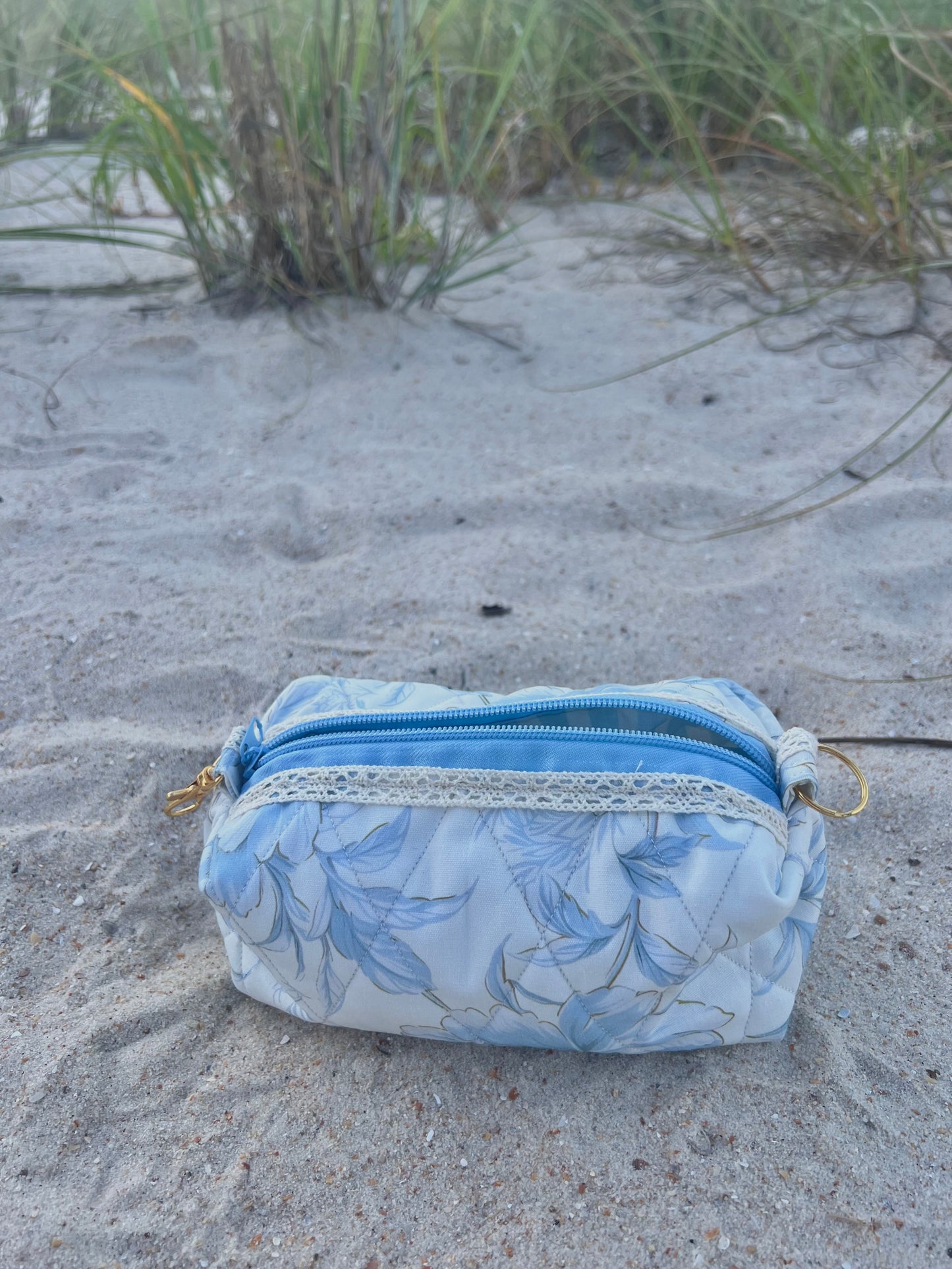 Golden Bloom Blue Floral - Boxy Bag