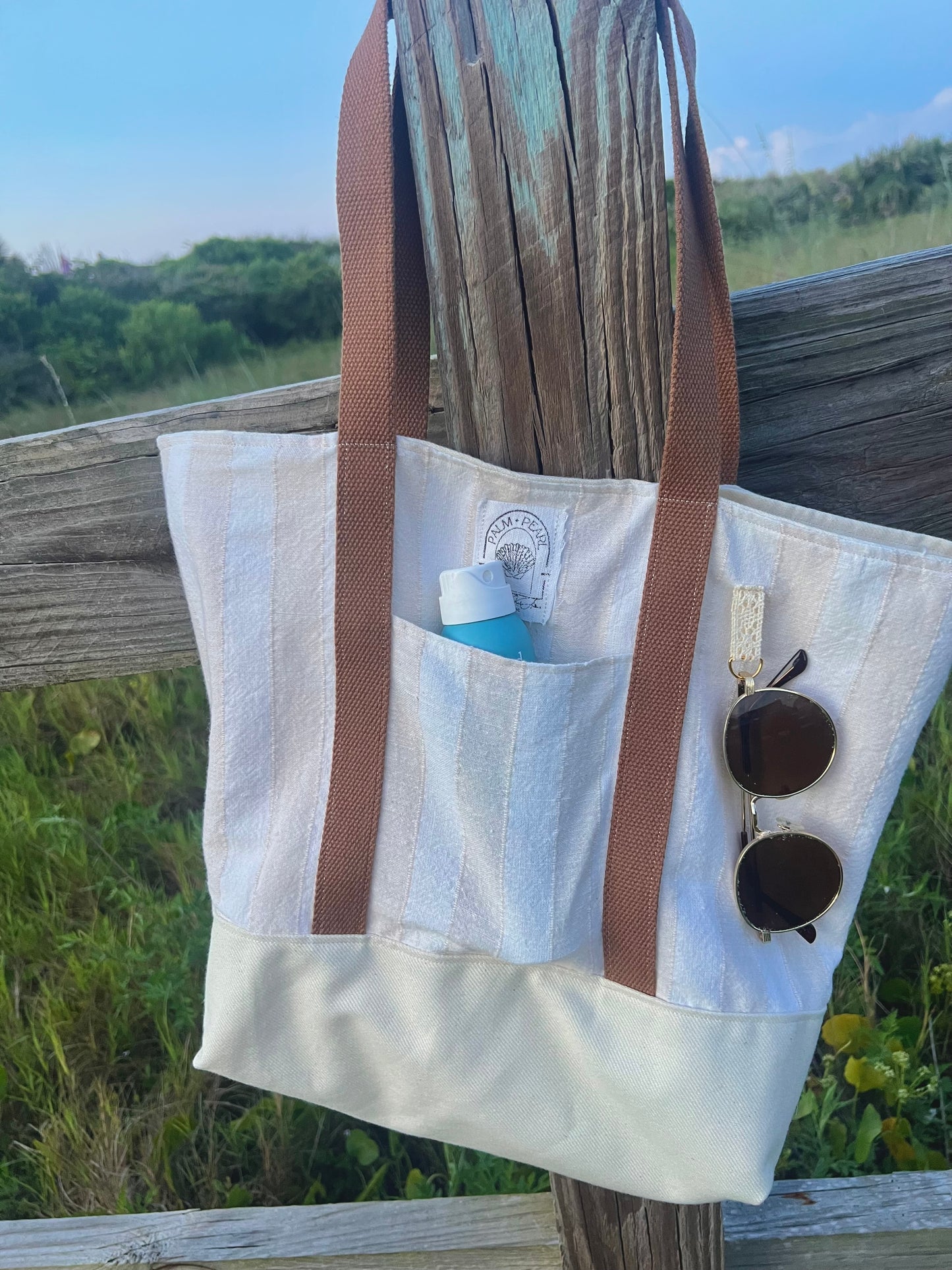 Sun, Sand, and Stripes - Tote Bag