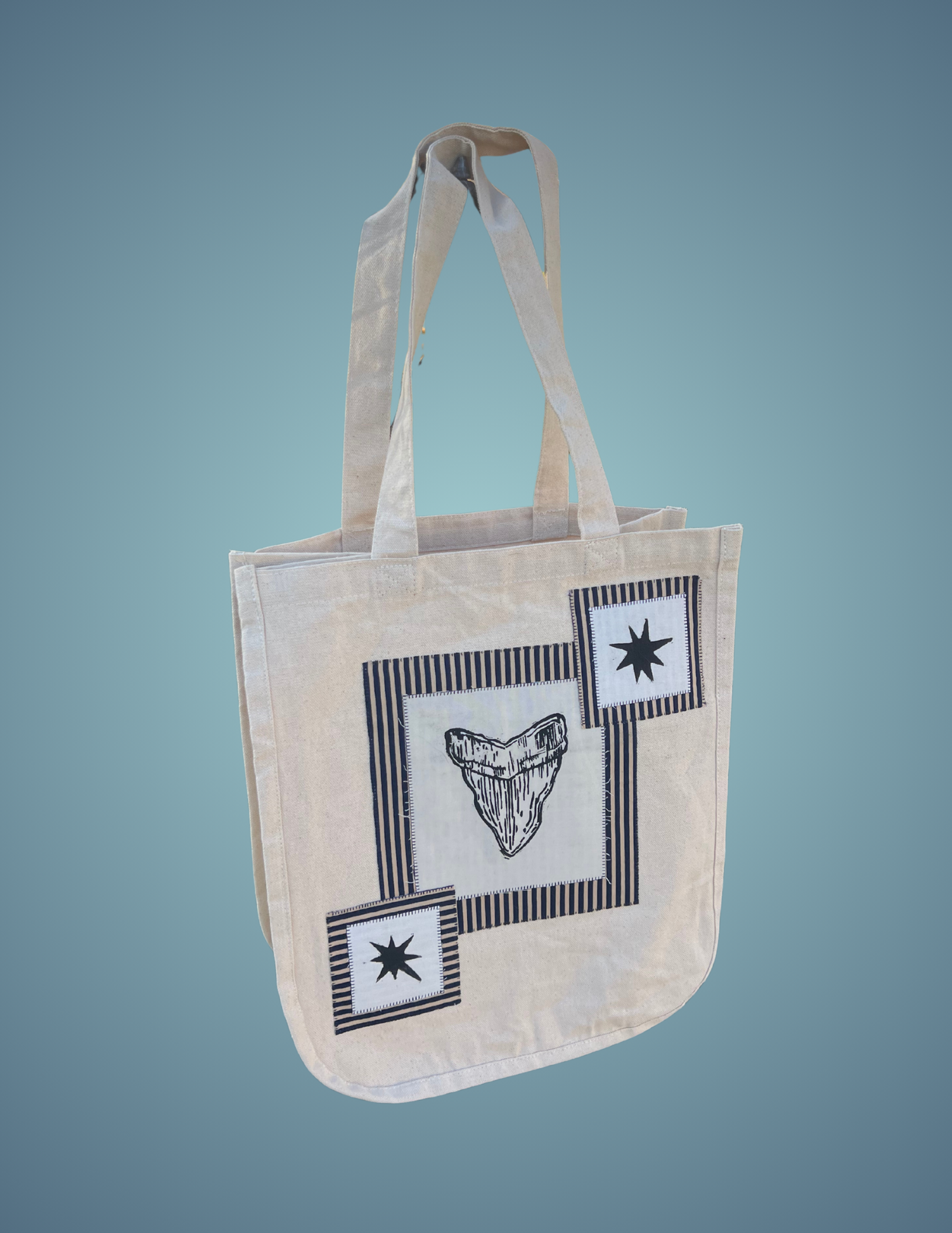 Printed Shark Tooth Patch - Tote Bag