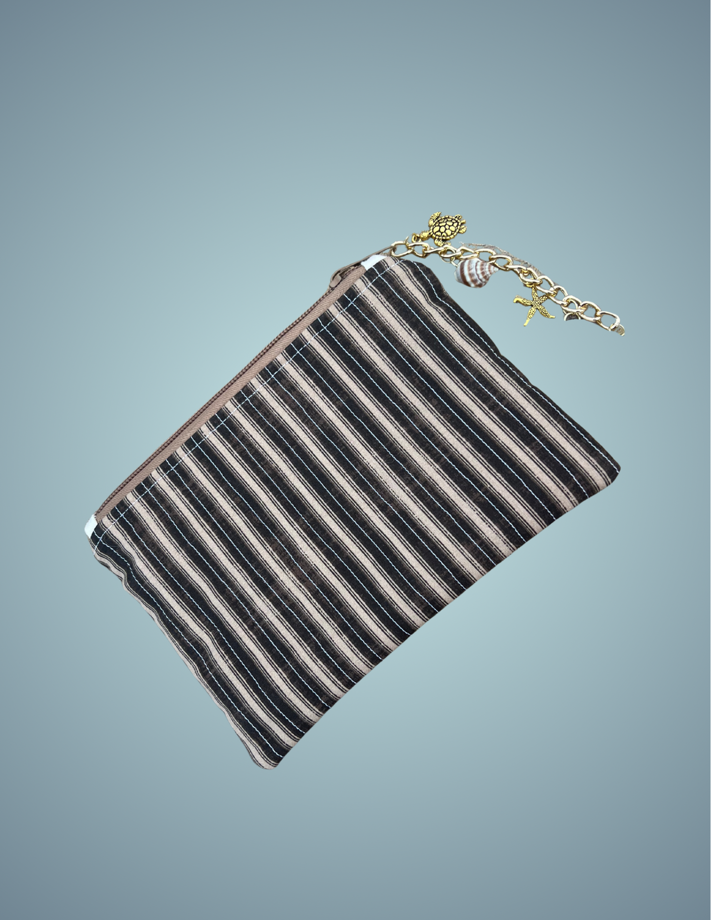 Beachside Espresso - Medium Zip Pouch with Zip Charm