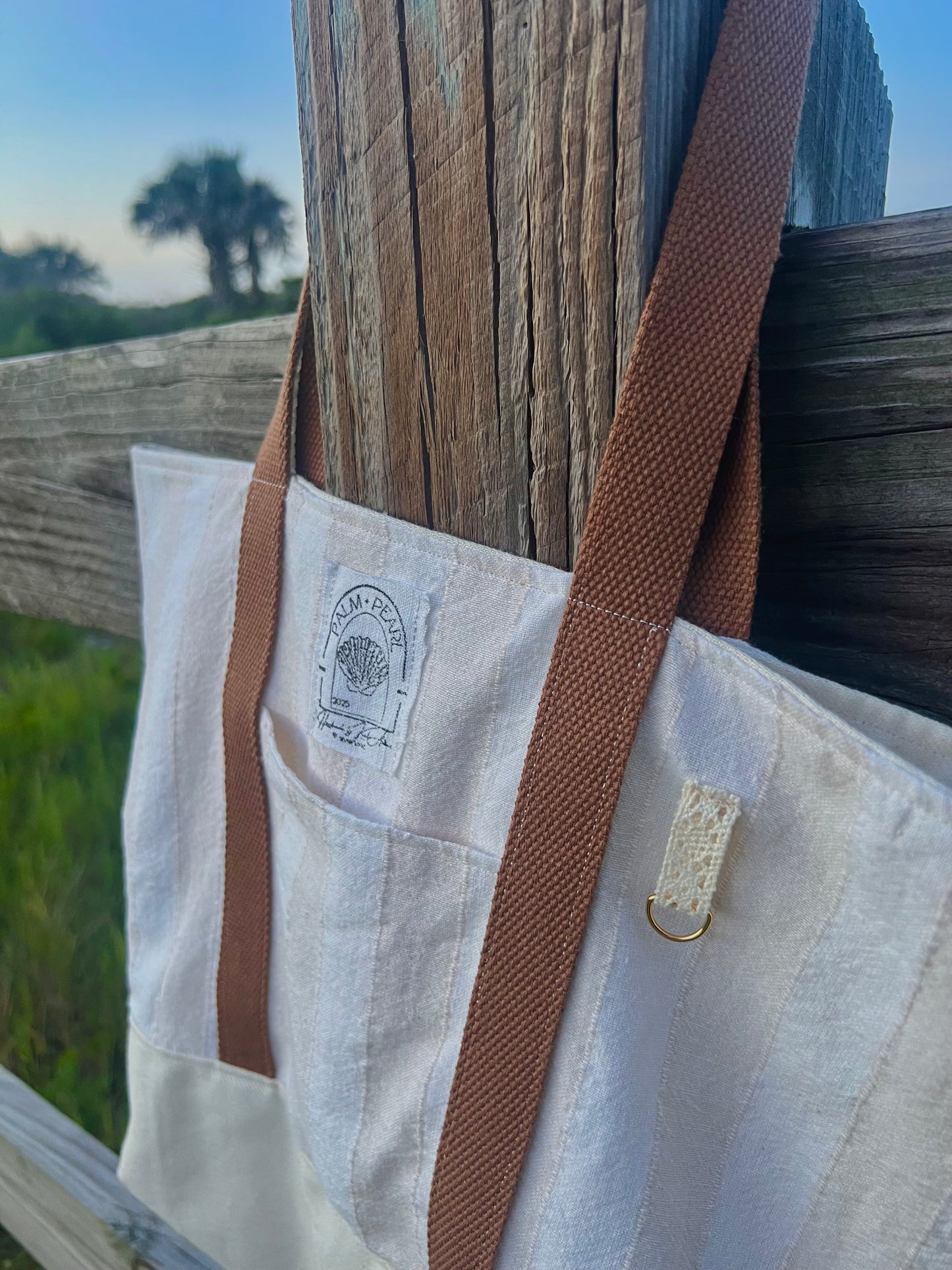 Sun, Sand, and Stripes - Tote Bag