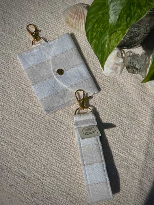 Sun, Sand, and Stripes - Wristlet Keychain