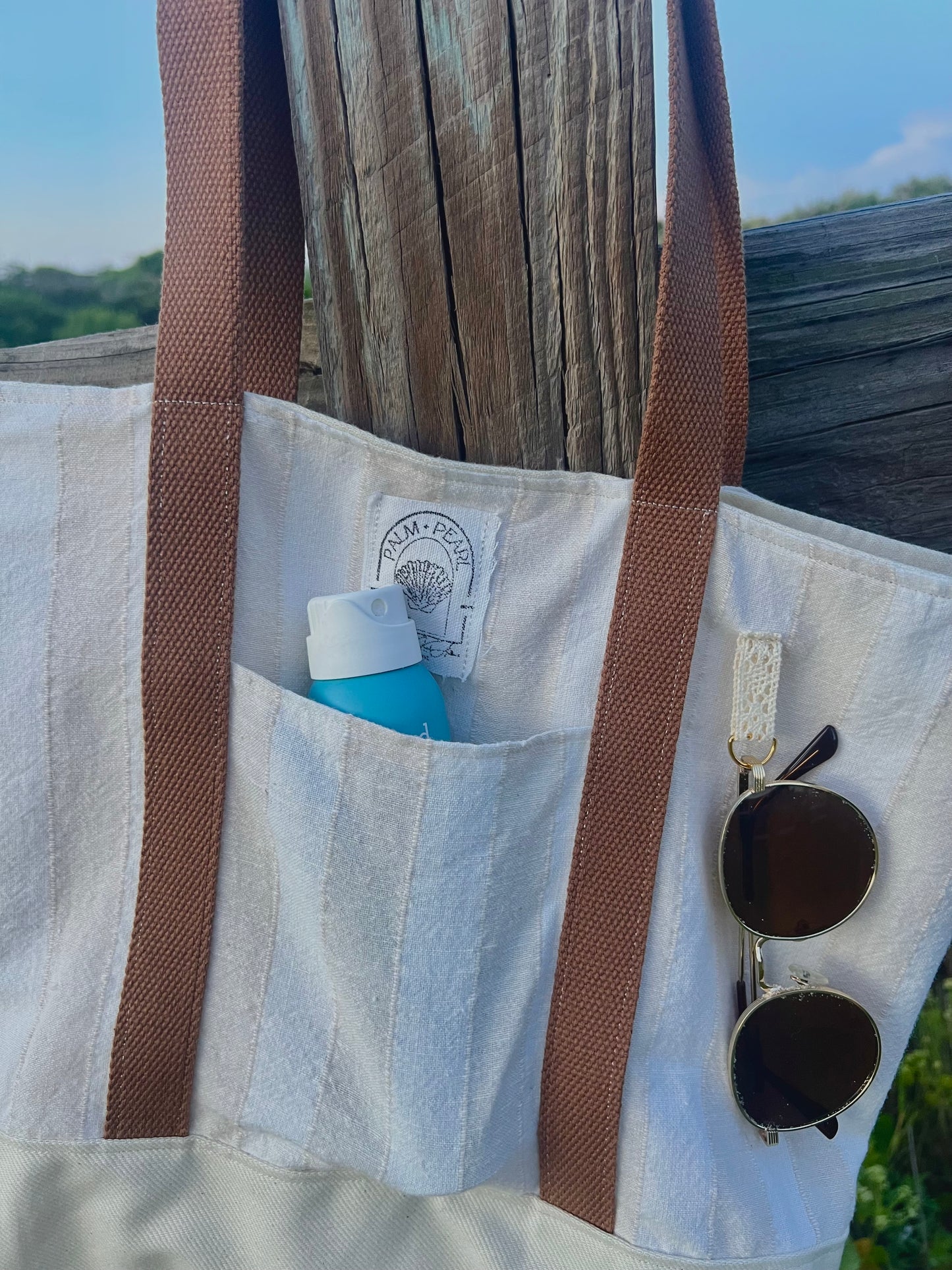 Sun, Sand, and Stripes - Tote Bag