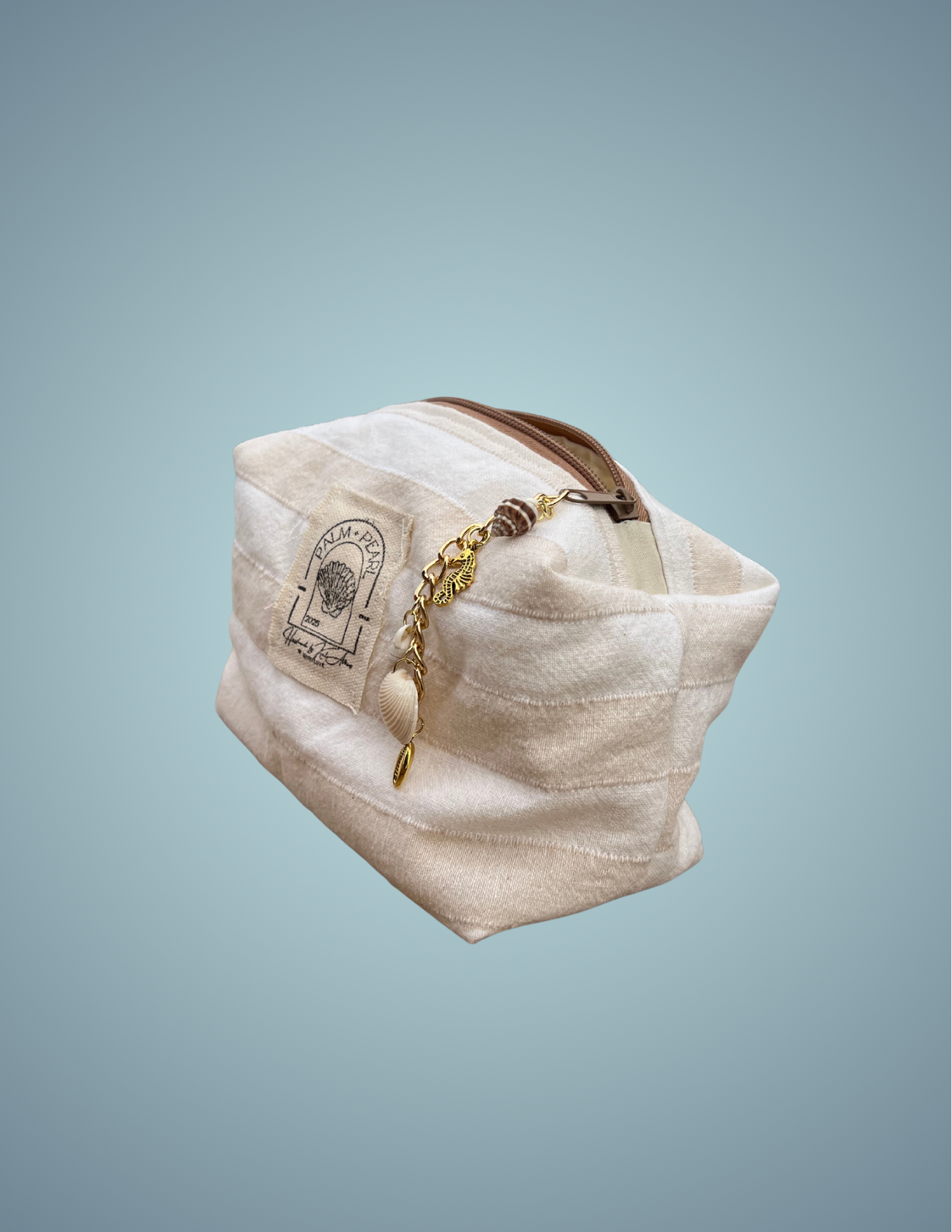 Sun, Sand, and Stripes - Large Boxy Zip Pouch