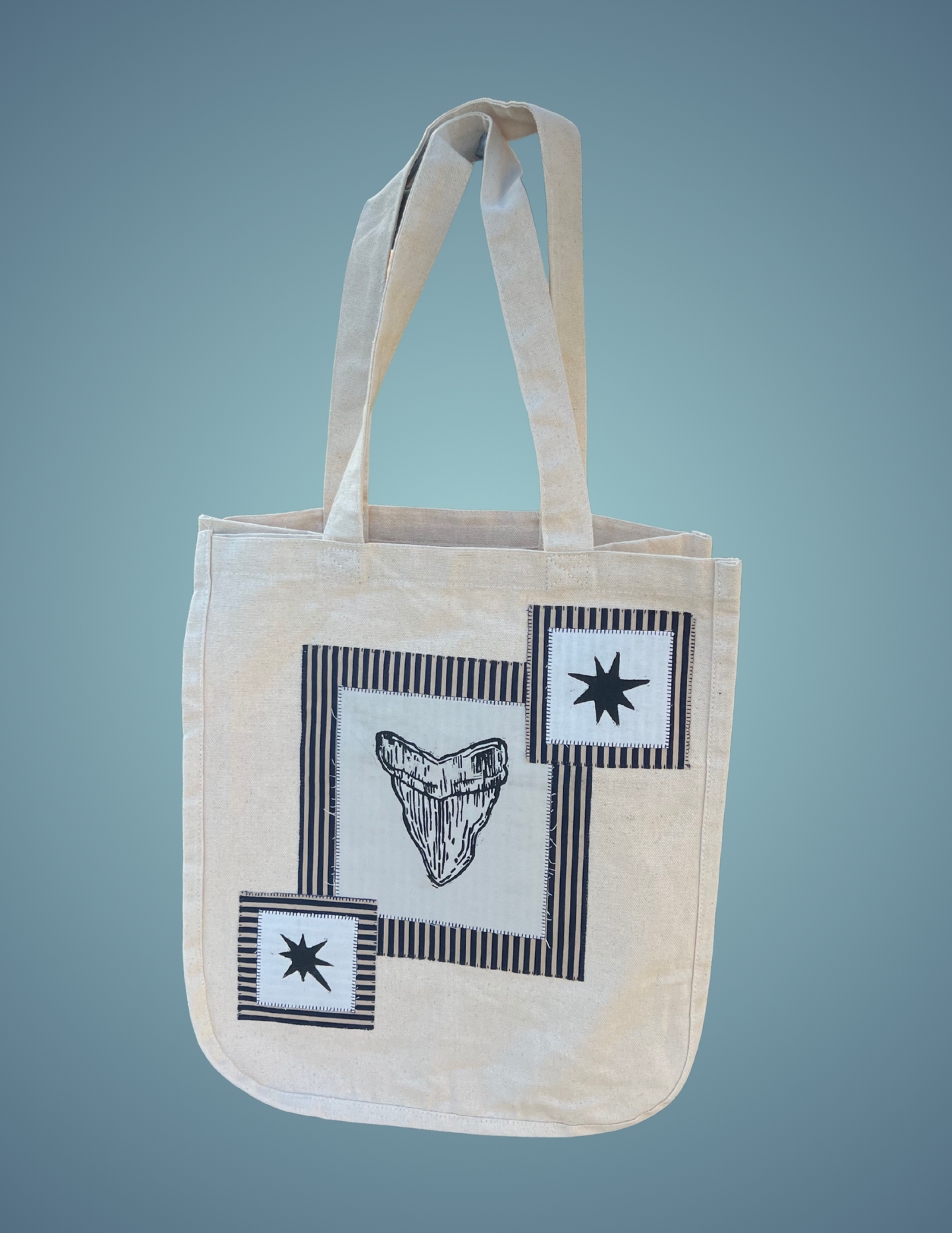 Printed Shark Tooth Patch - Tote Bag