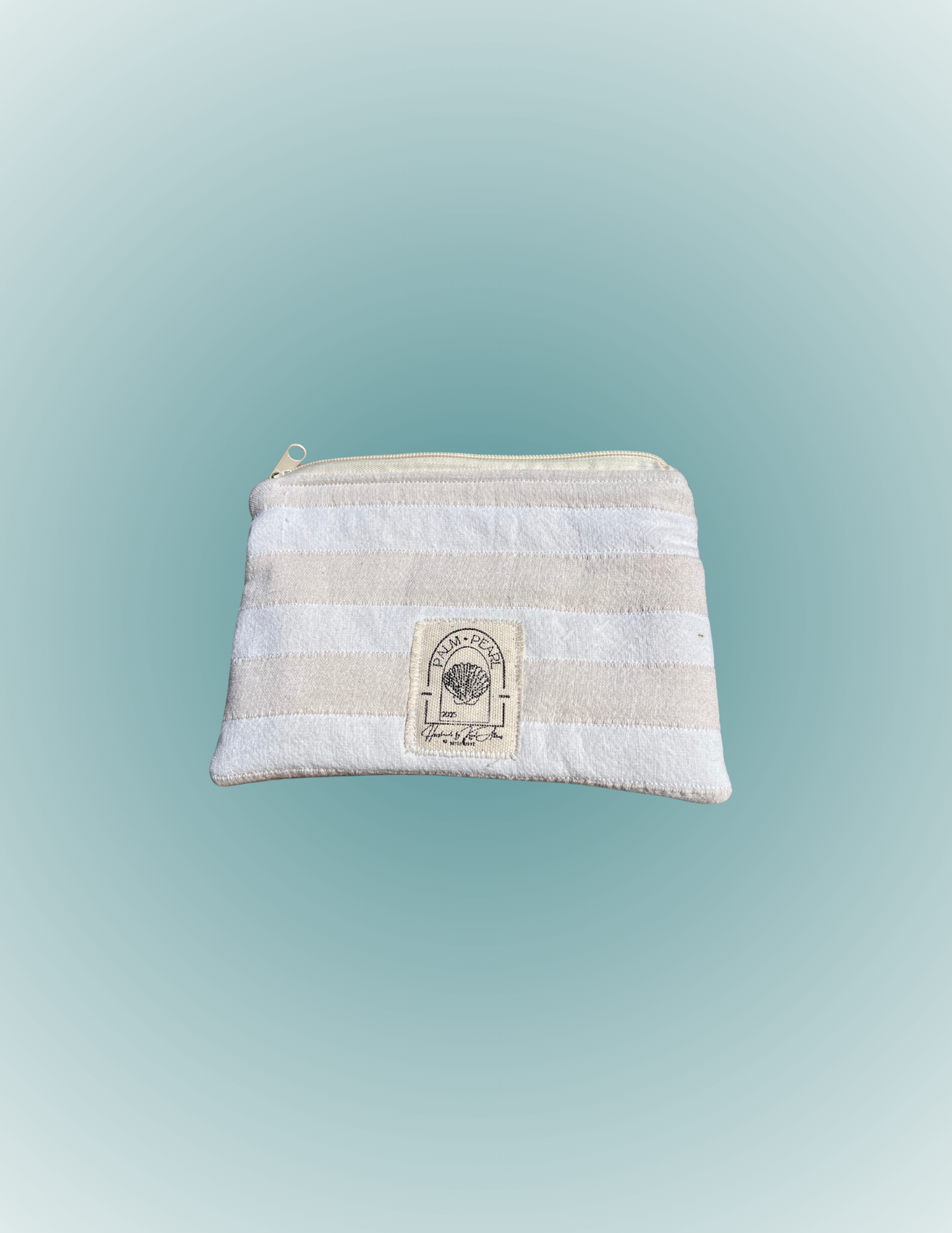 Sun, Sand, and Stripes - Medium Zip Pouch with Bow