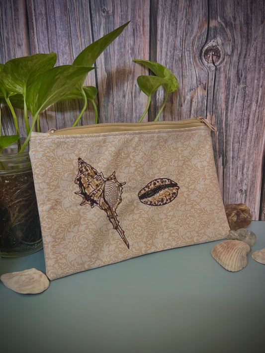 Golden Tide - Beaded Zip Pouch