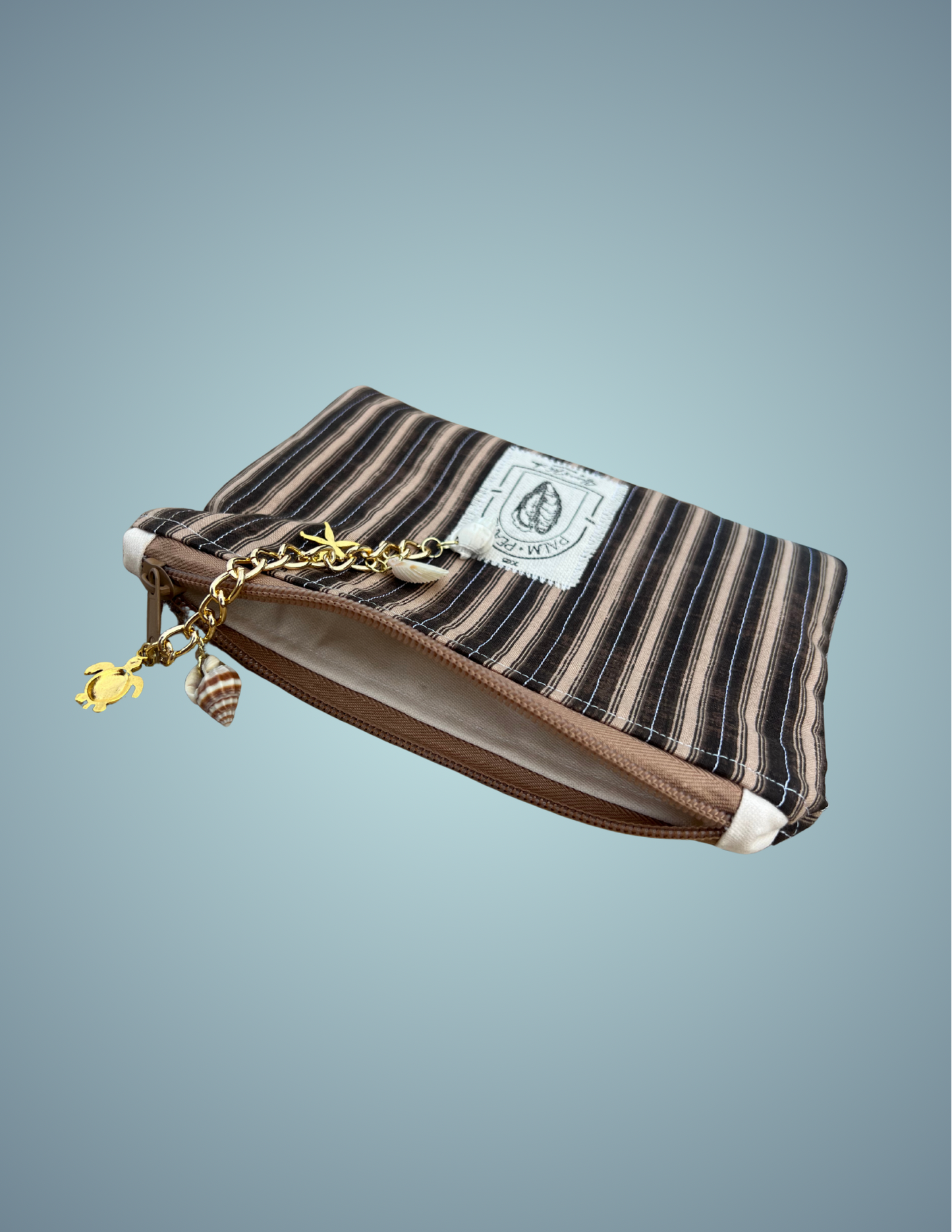 Beachside Espresso - Medium Zip Pouch with Zip Charm