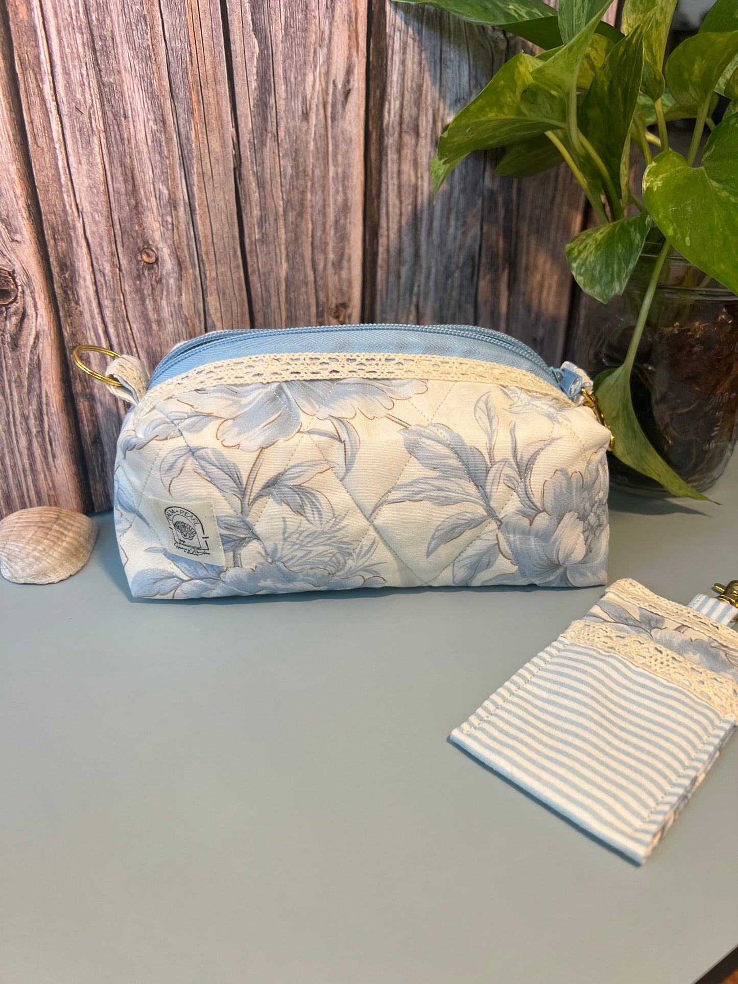 Golden Bloom Blue Floral - Boxy Bag