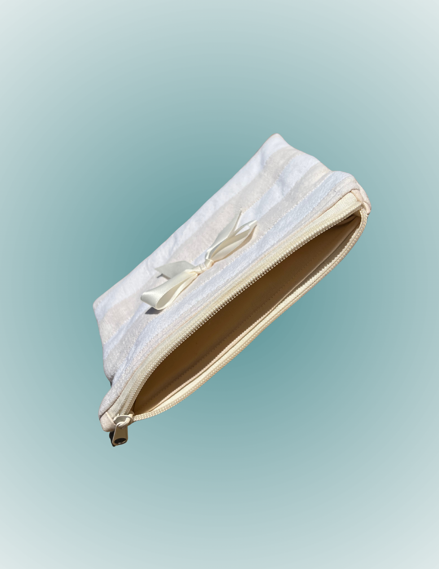 Sun, Sand, and Stripes - Medium Zip Pouch with Bow