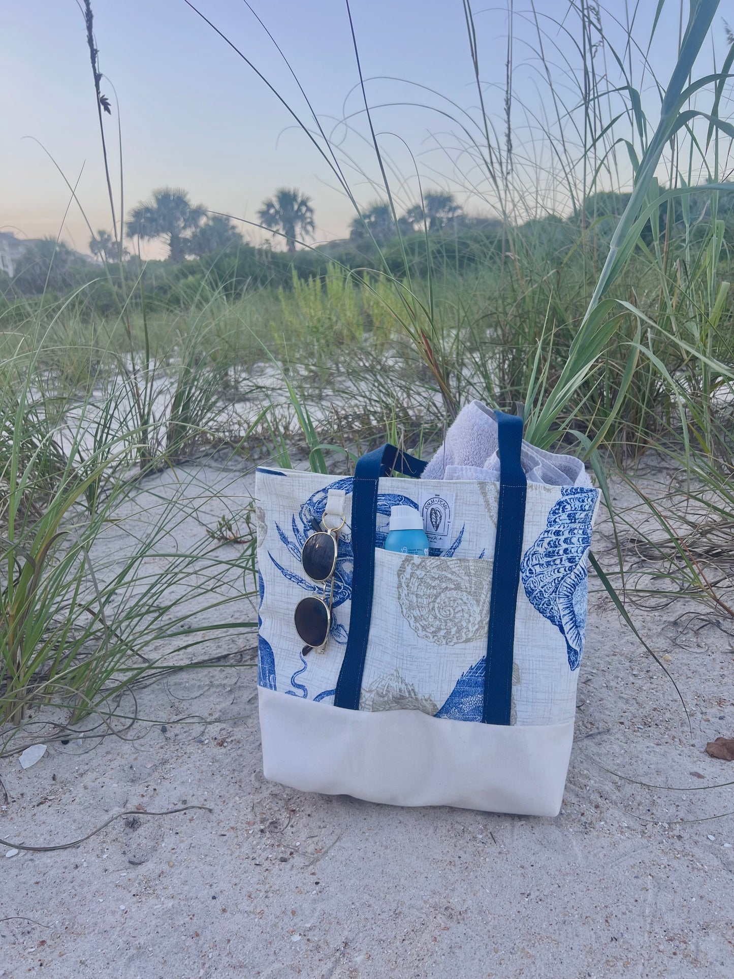 Ocean Wanderer Tote – Royal Blue & Tan