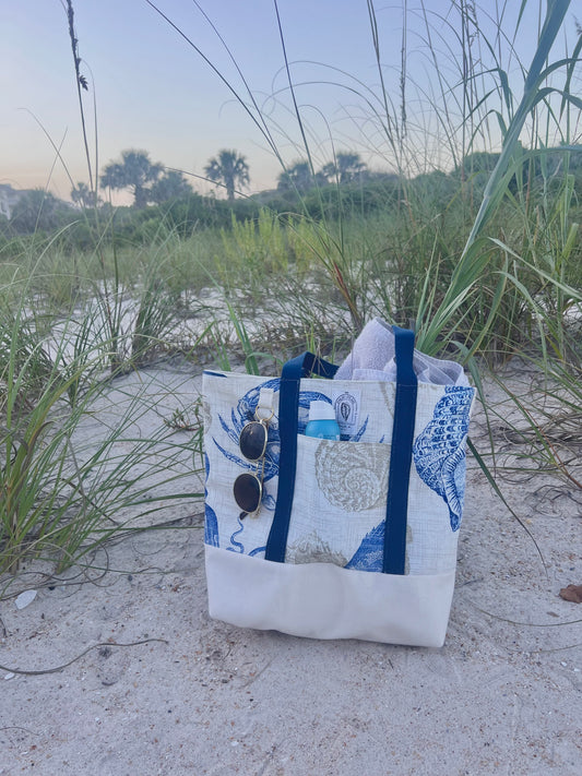 Ocean Wanderer Tote – Royal Blue & Tan