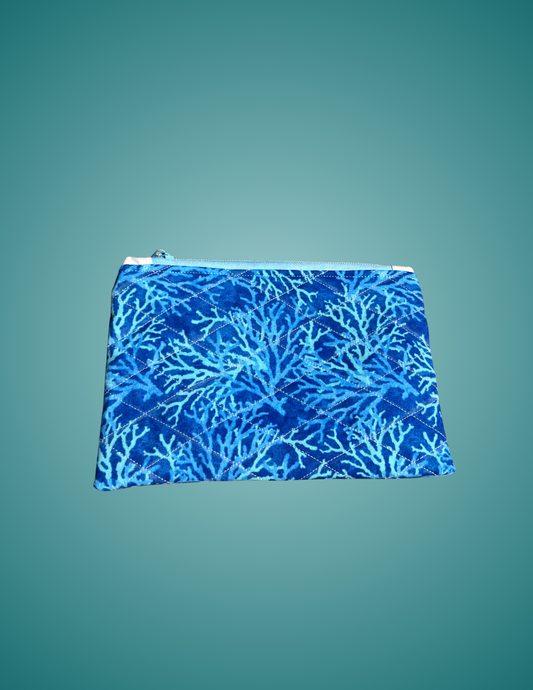 Coral Blues - Medium Zip Pouch