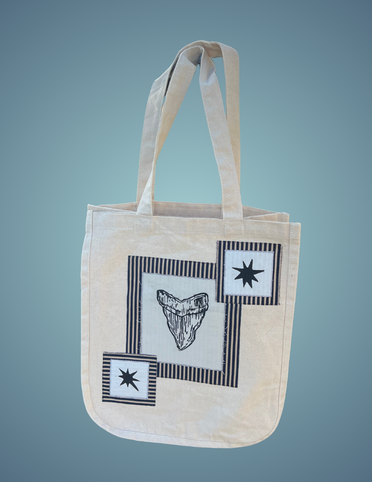 Printed Shark Tooth Patch - Tote Bag