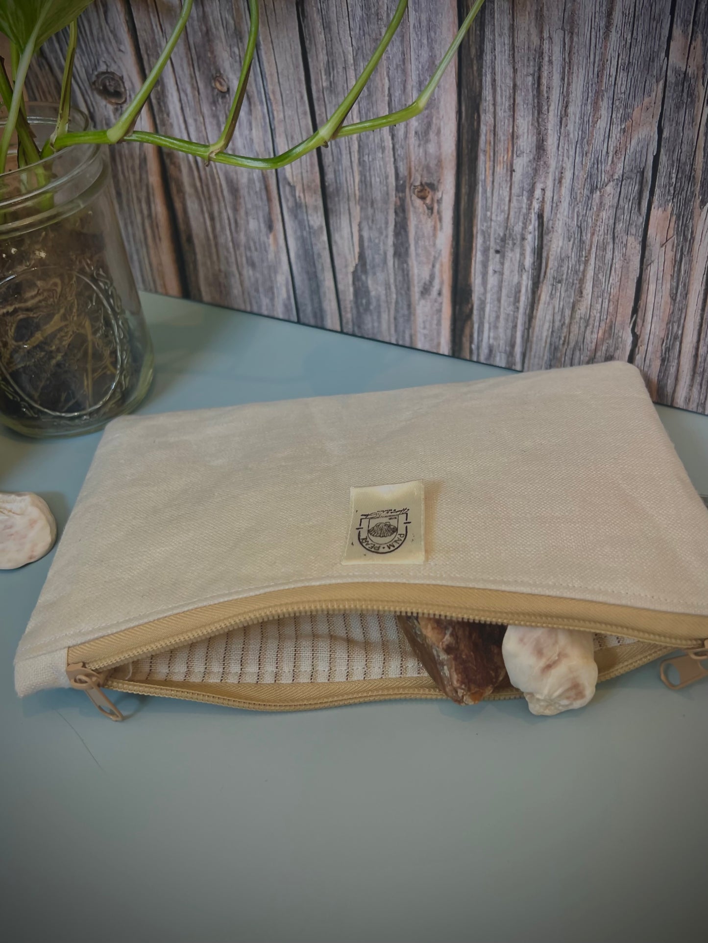 Golden Tide - Beaded Zip Pouch