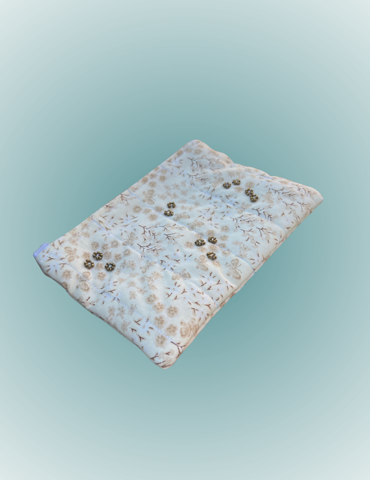 Seaside Flutter - Small Hand-Beaded Zip Pouch