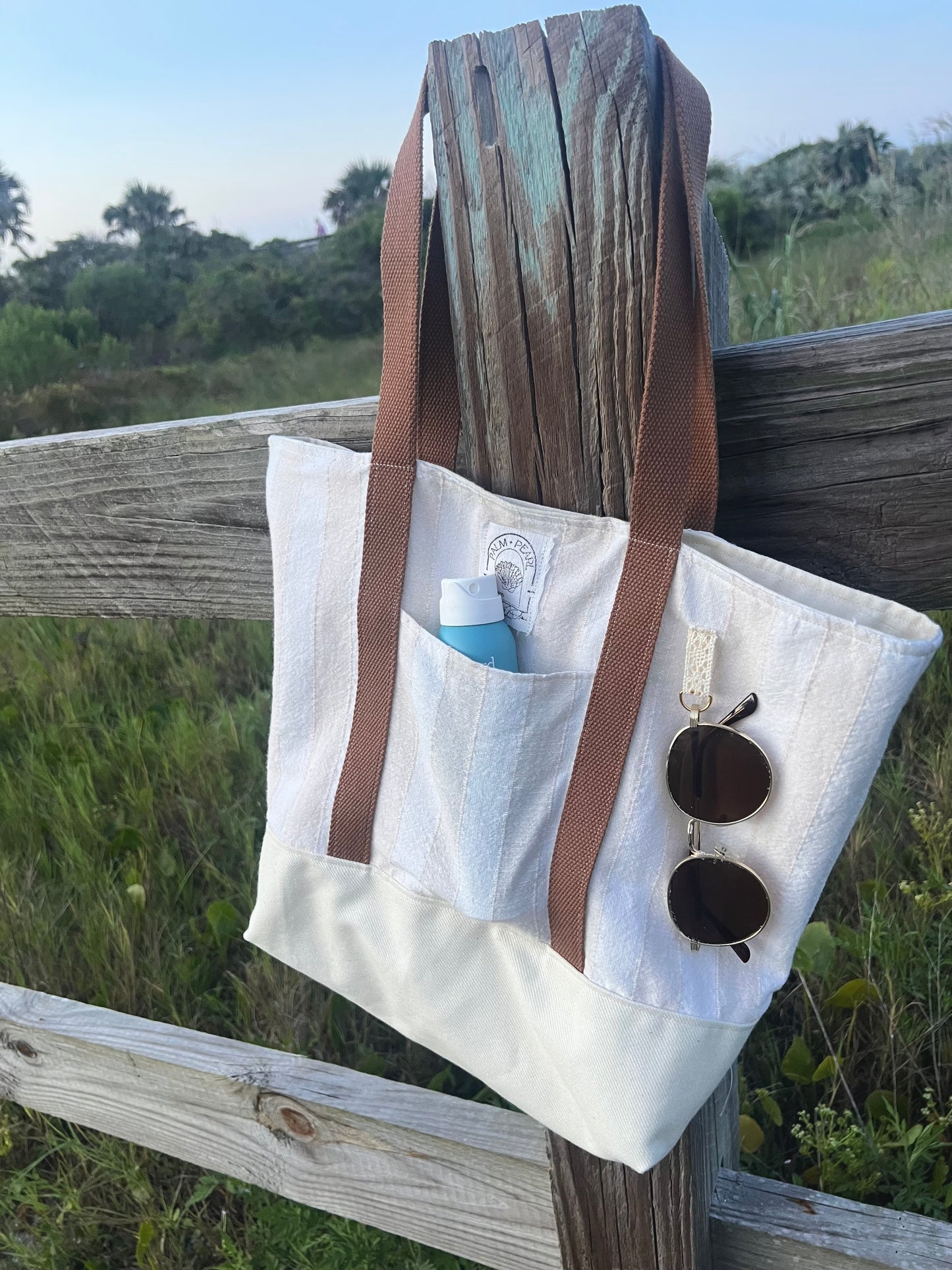 Sun, Sand, and Stripes - Tote Bag