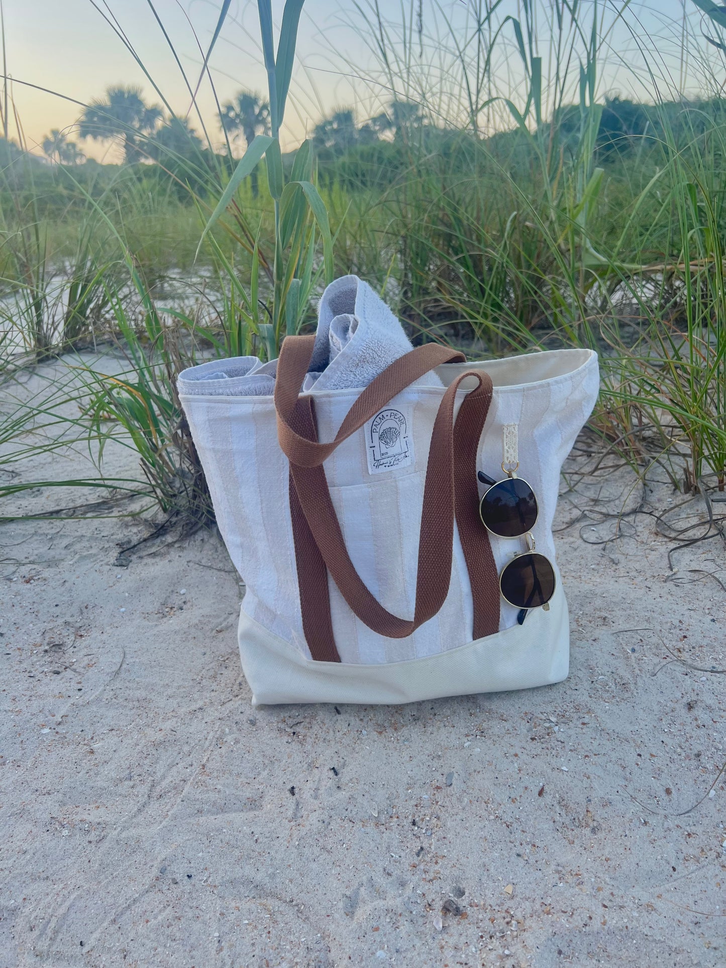 Sun, Sand, and Stripes - Tote Bag
