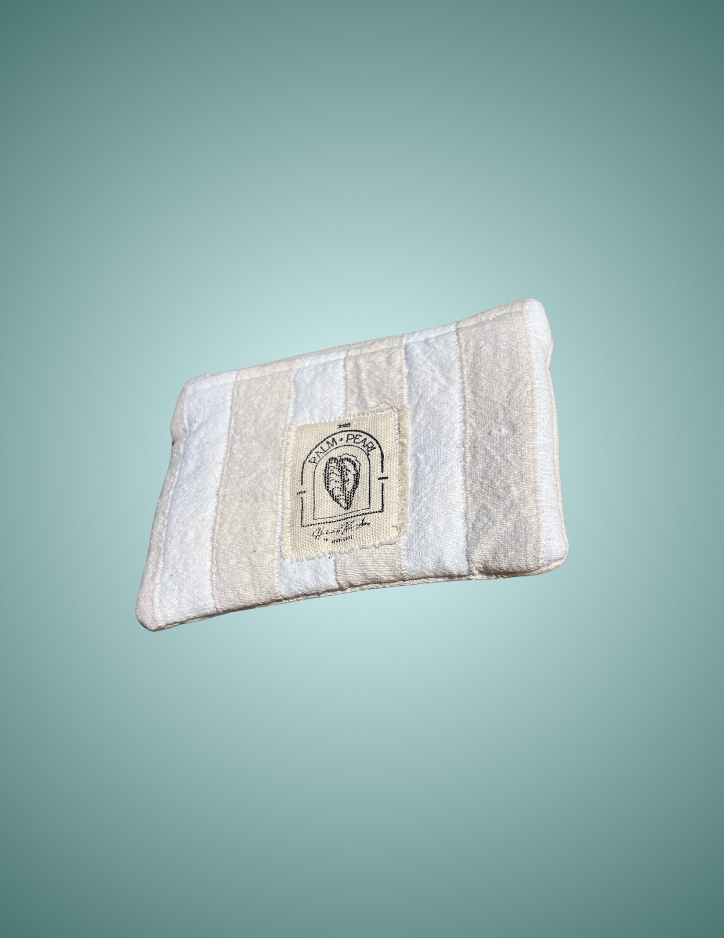 Sun, Sand, and Stripes - Small Embroidered Zip Pouch