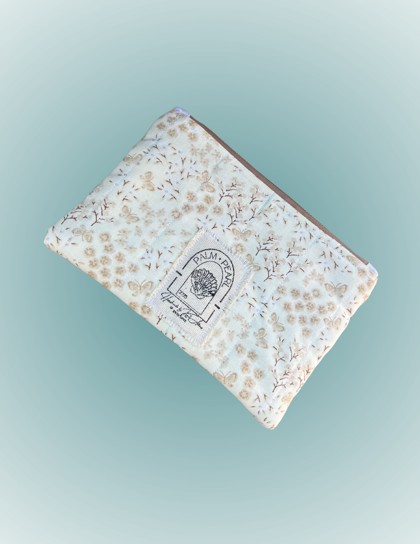 Seaside Flutter - Small Hand-Beaded Zip Pouch