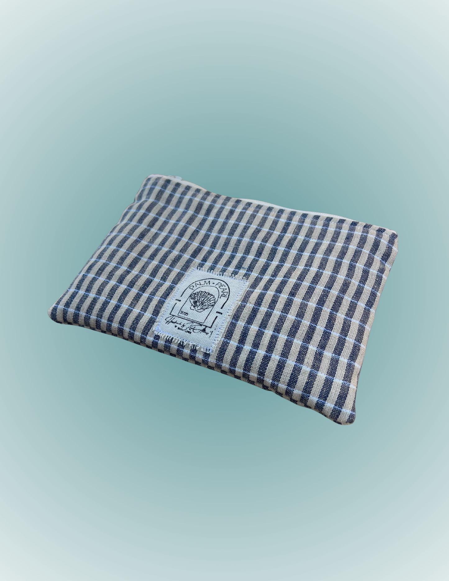 Harbor Plaid - Medium Zip Pouch with Bow